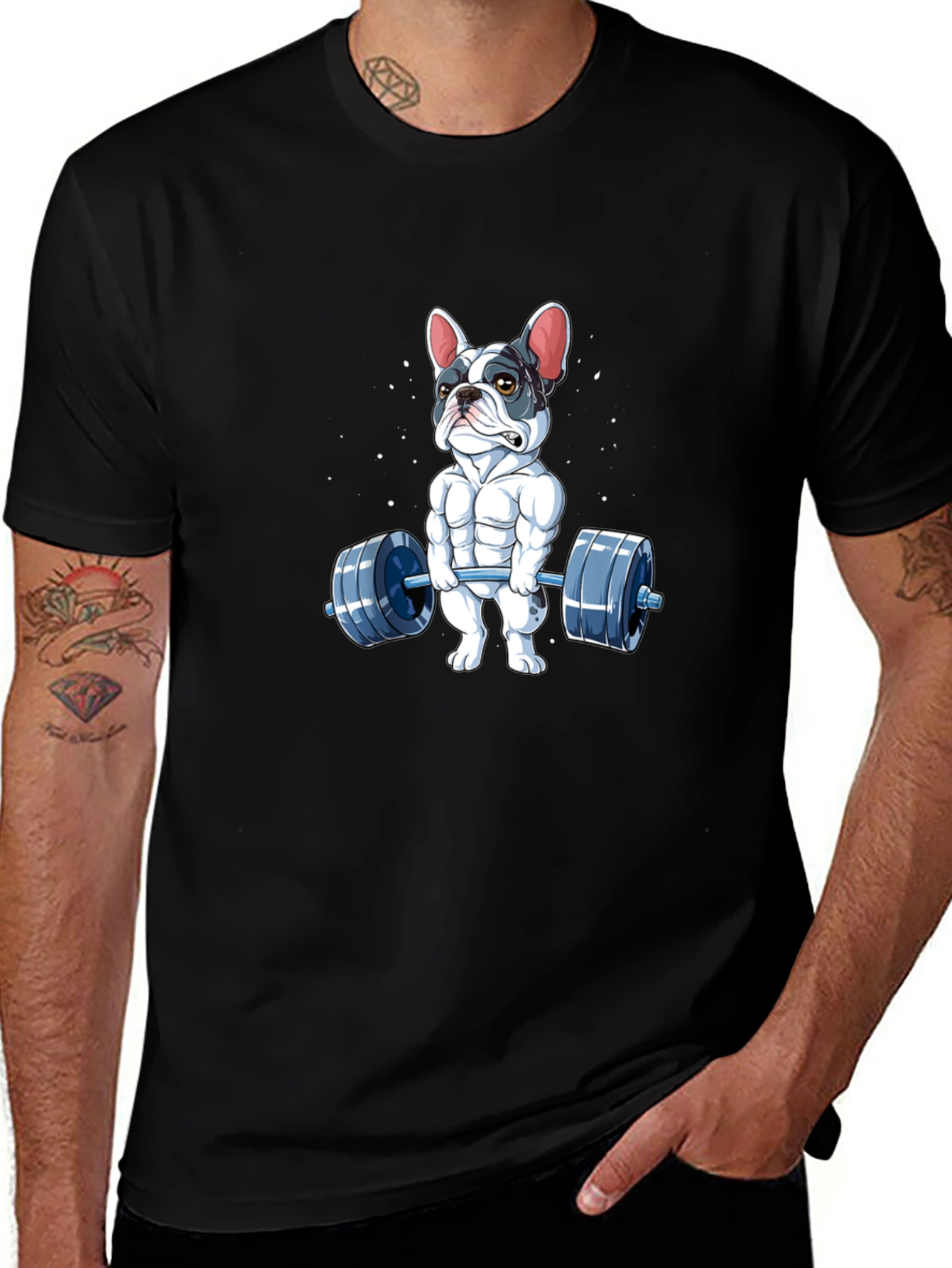 Variant 24 of Weightlifting Dog T-Shirt - Black