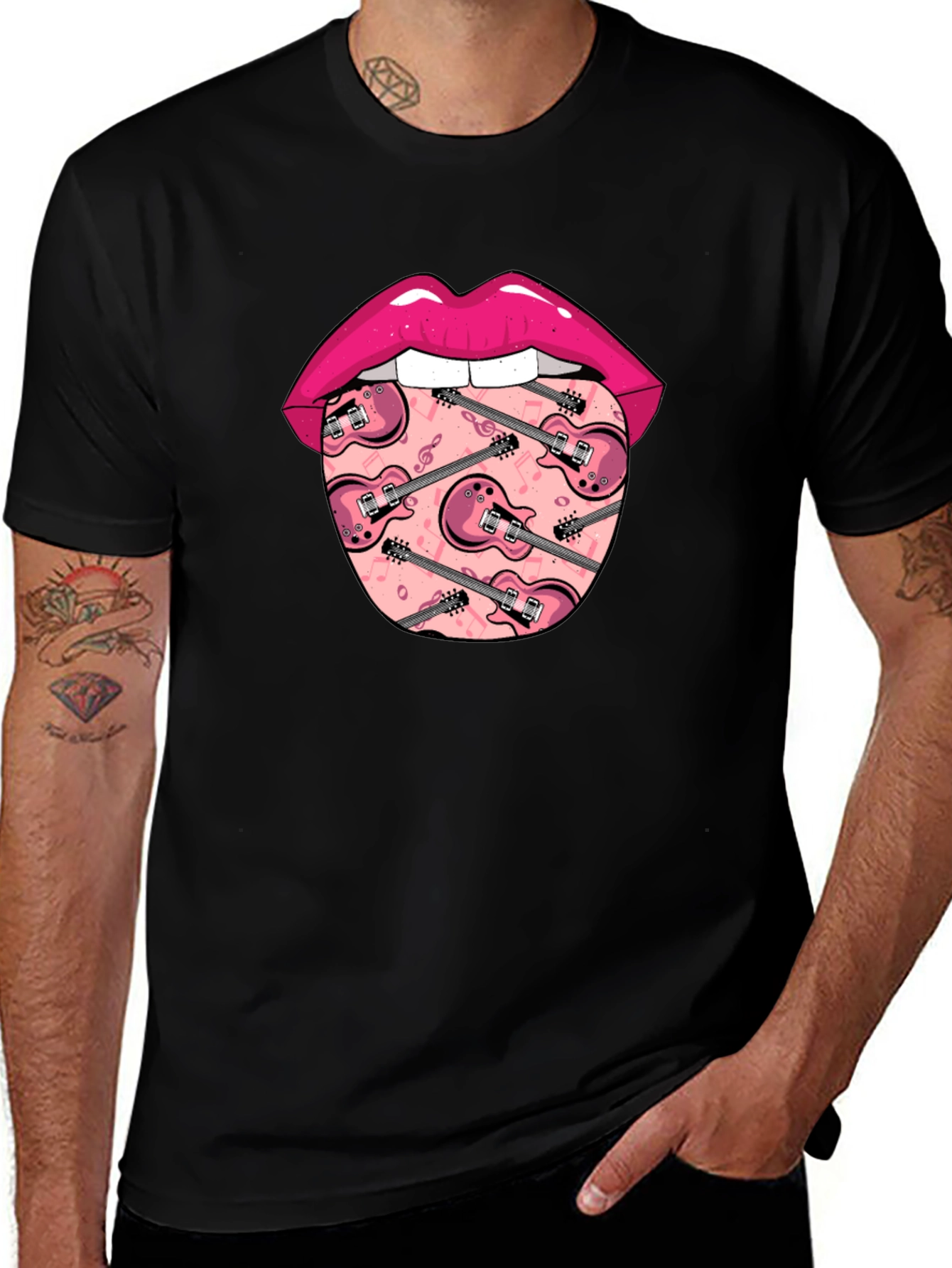 Variant 25 of Lips & Guitars Graphic T-Shirt