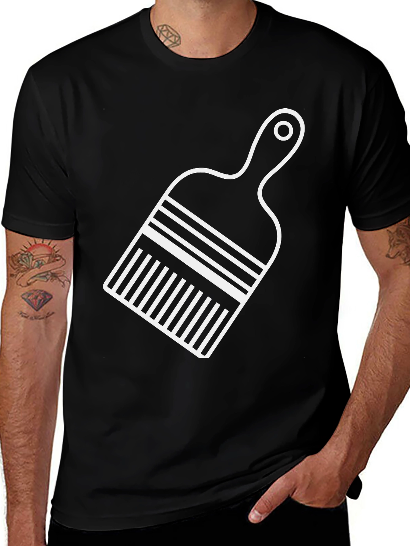 Variant 2 of Paint Brush Graphic Tee - Modern Art Shirt