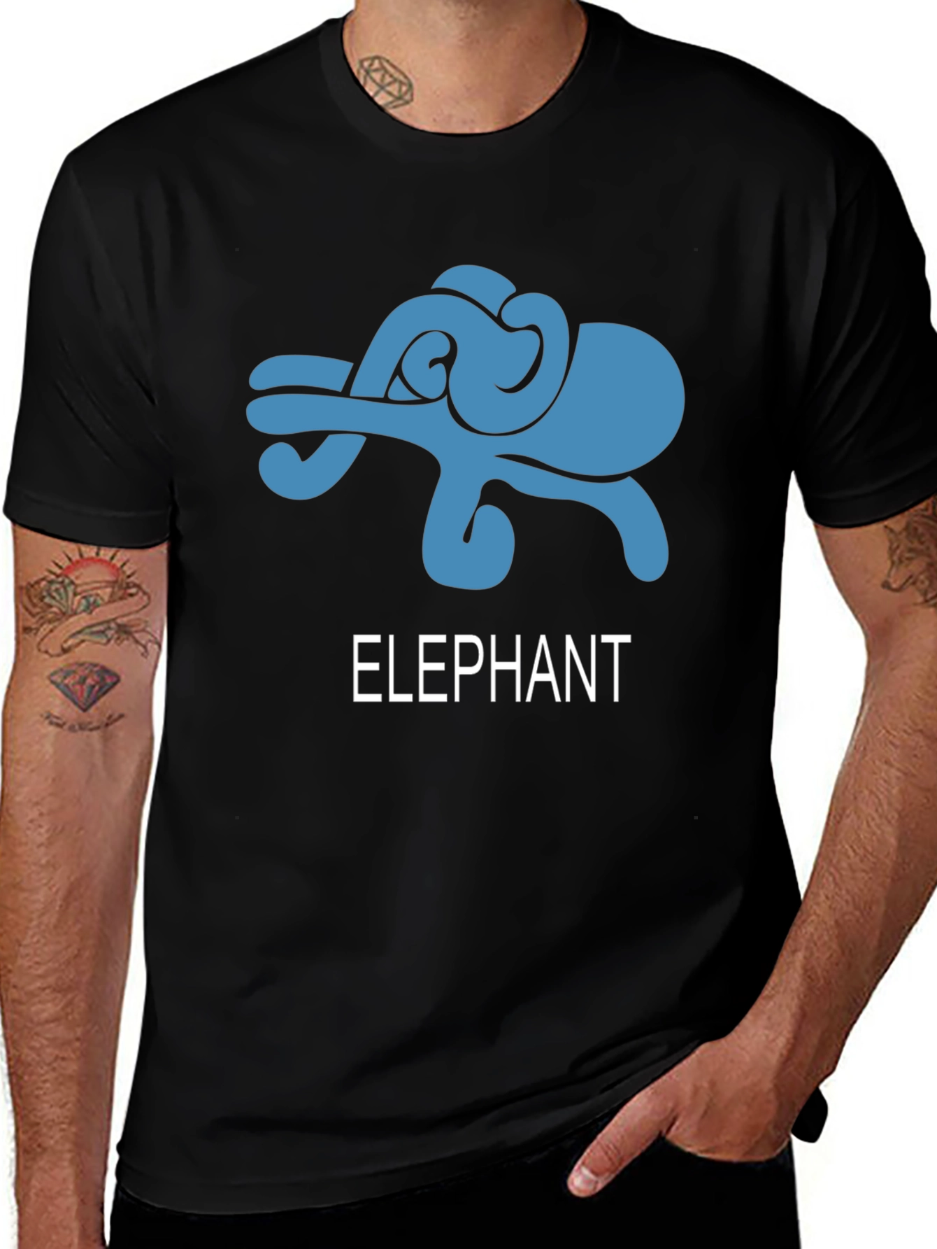 Variant 20 of Elephant Graphic Tee - Stylish Black Cotton T-Shirt
