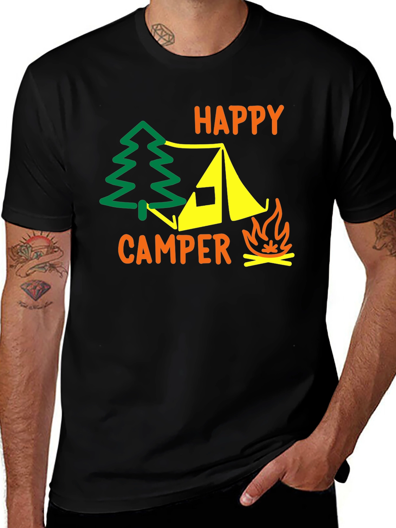 Variant 13 of Happy Camper Graphic T-Shirt - Outdoor Adventure Tee