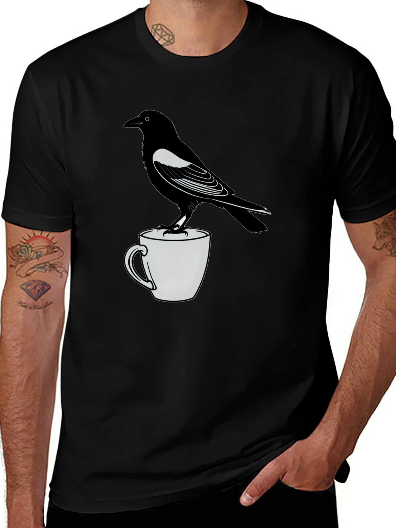 Variant 17 of Raven On Mug Graphic T-Shirt