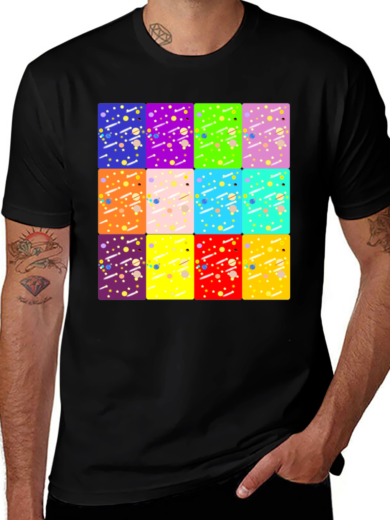 Variant 28 of Patterned Graphic Print T-Shirt - Modern Casual Wear