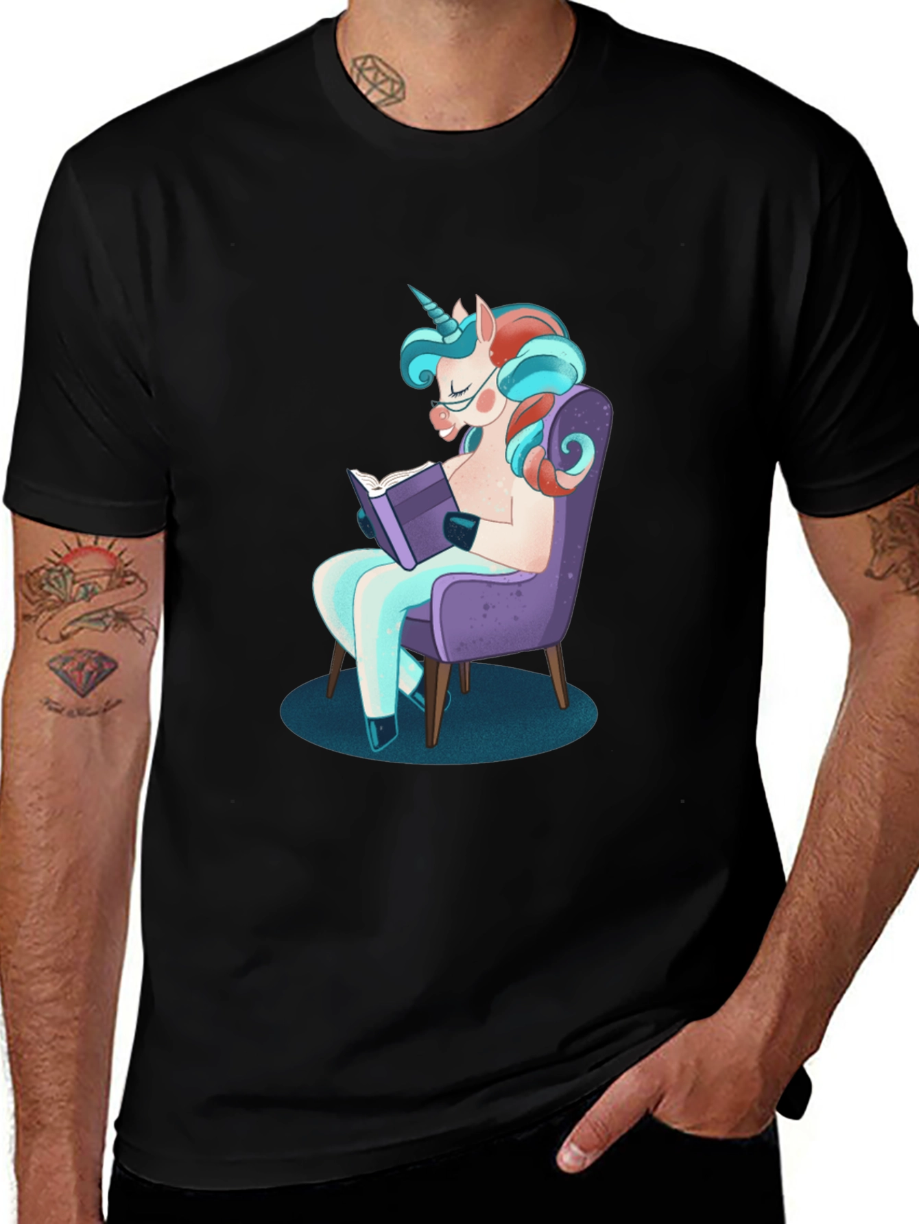 Variant 22 of Unicorn Reading Book T-Shirt