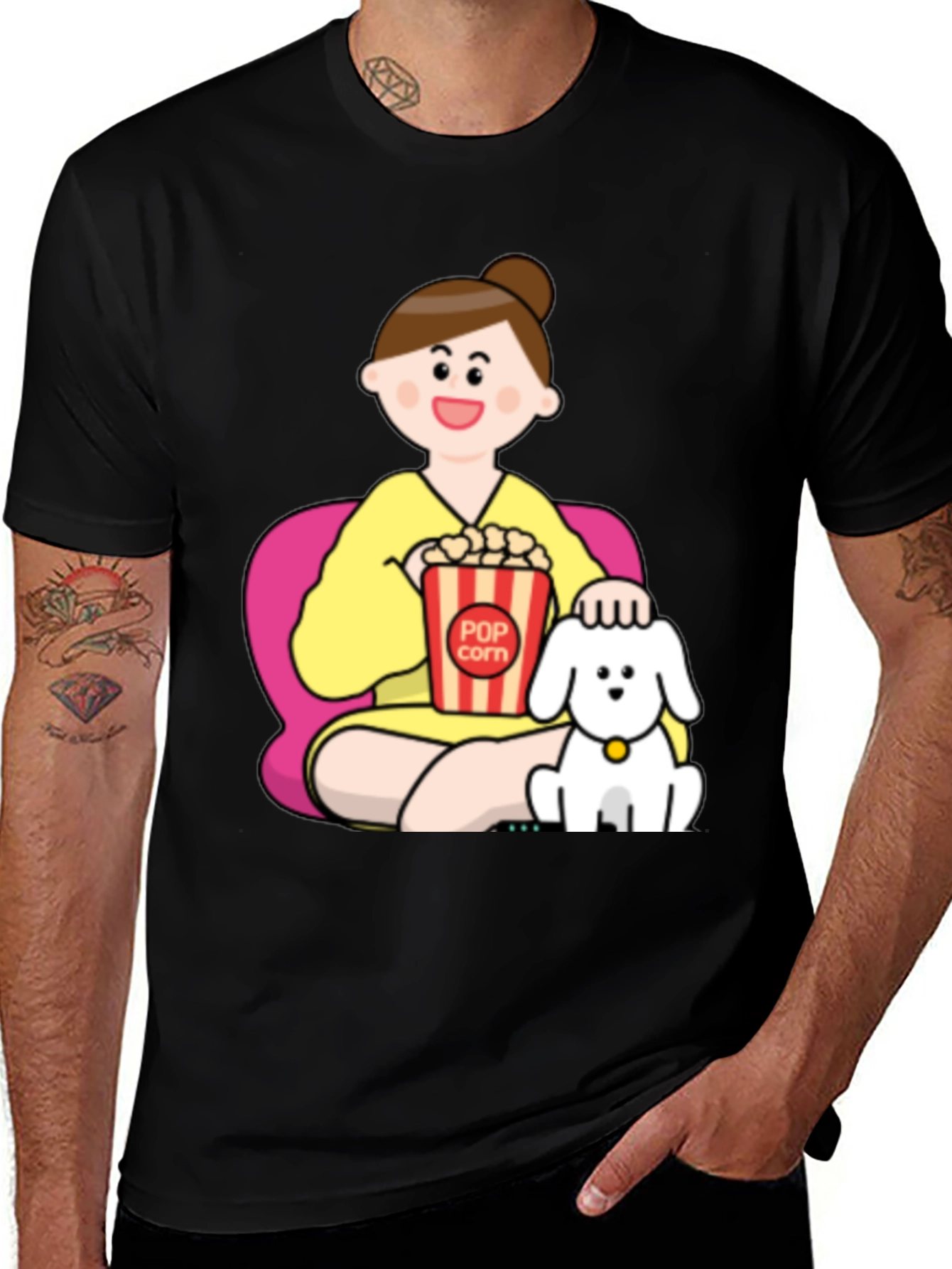 Variant 22 of Cartoon Girl with Dog T-Shirt
