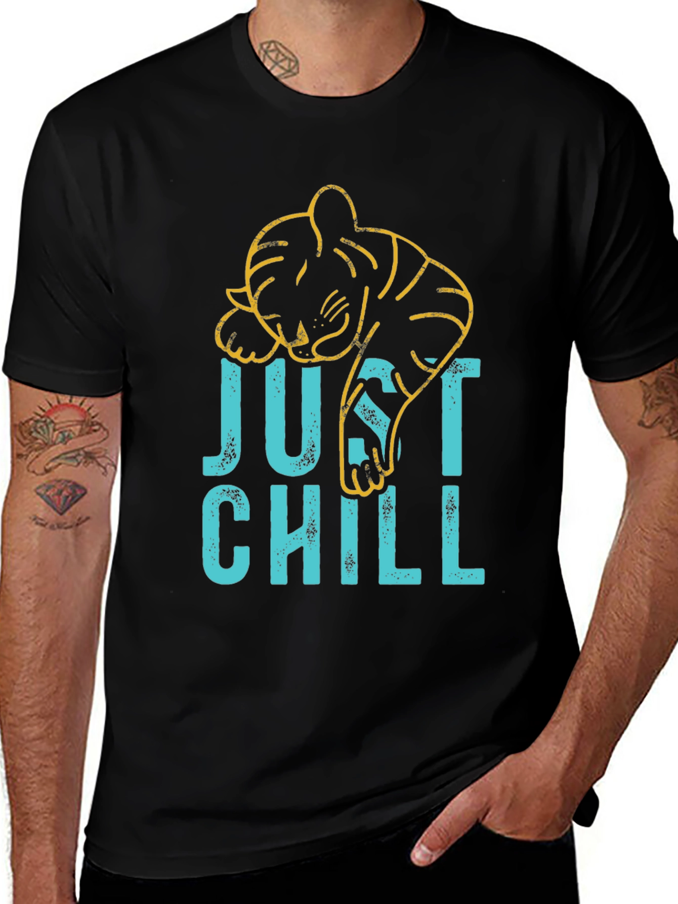 Variant 4 of Just Chill Sleeping Tiger Graphic Tee