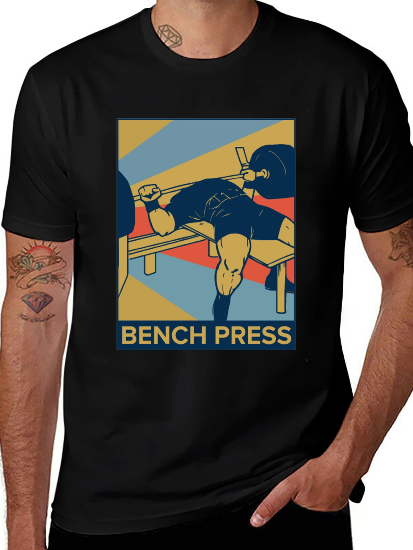 Variant 15 of Bench Press Graphic Tee - Workout Motivation