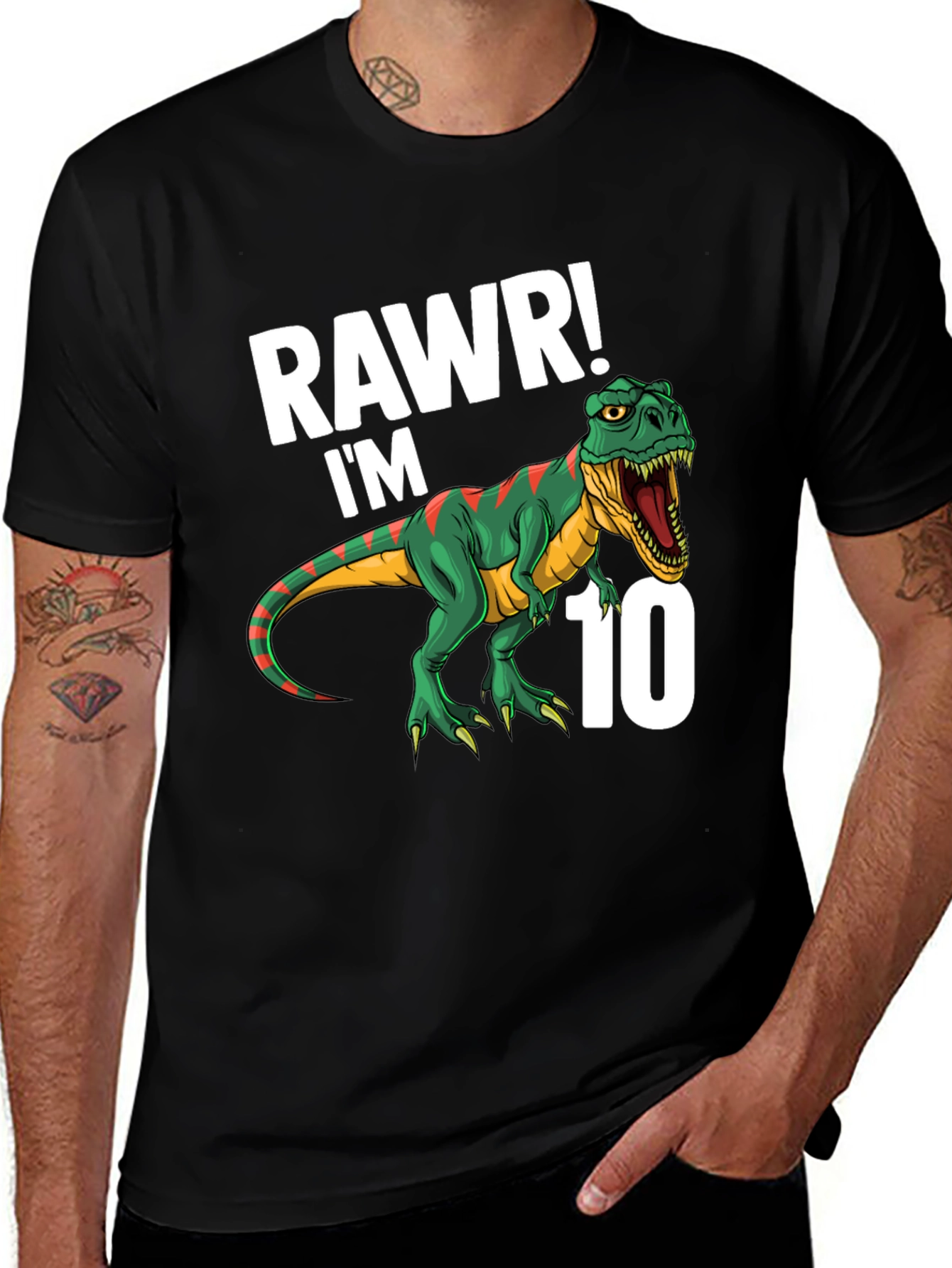 Variant 30 of Rawr! I'm 10 T-Rex Dinosaur Birthday T-Shirt