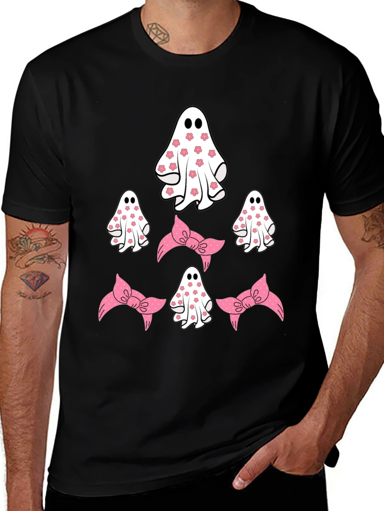 Variant 22 of Cute Ghost and Bow T-Shirt