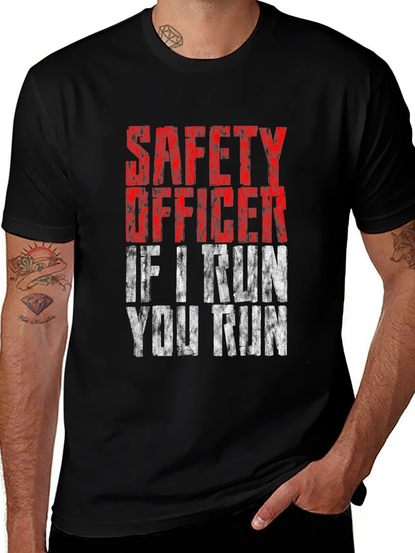 Variant 30 of Safety Officer - If I Run You Run T-Shirt
