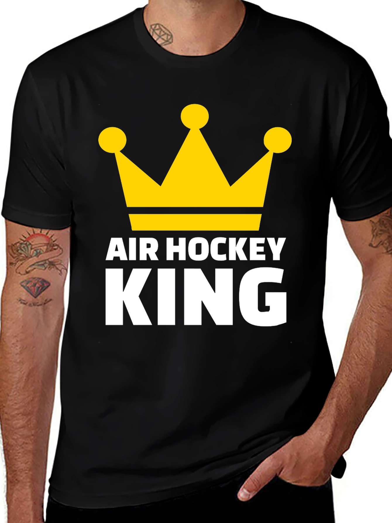 Air Hockey King T-Shirt - Golden Crown Graphic Tee