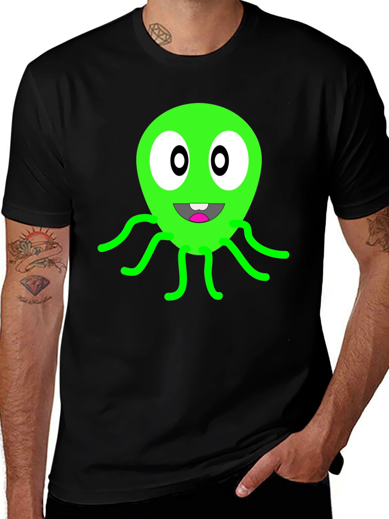 Variant 3 of Funny Green Monster Graphic Tee