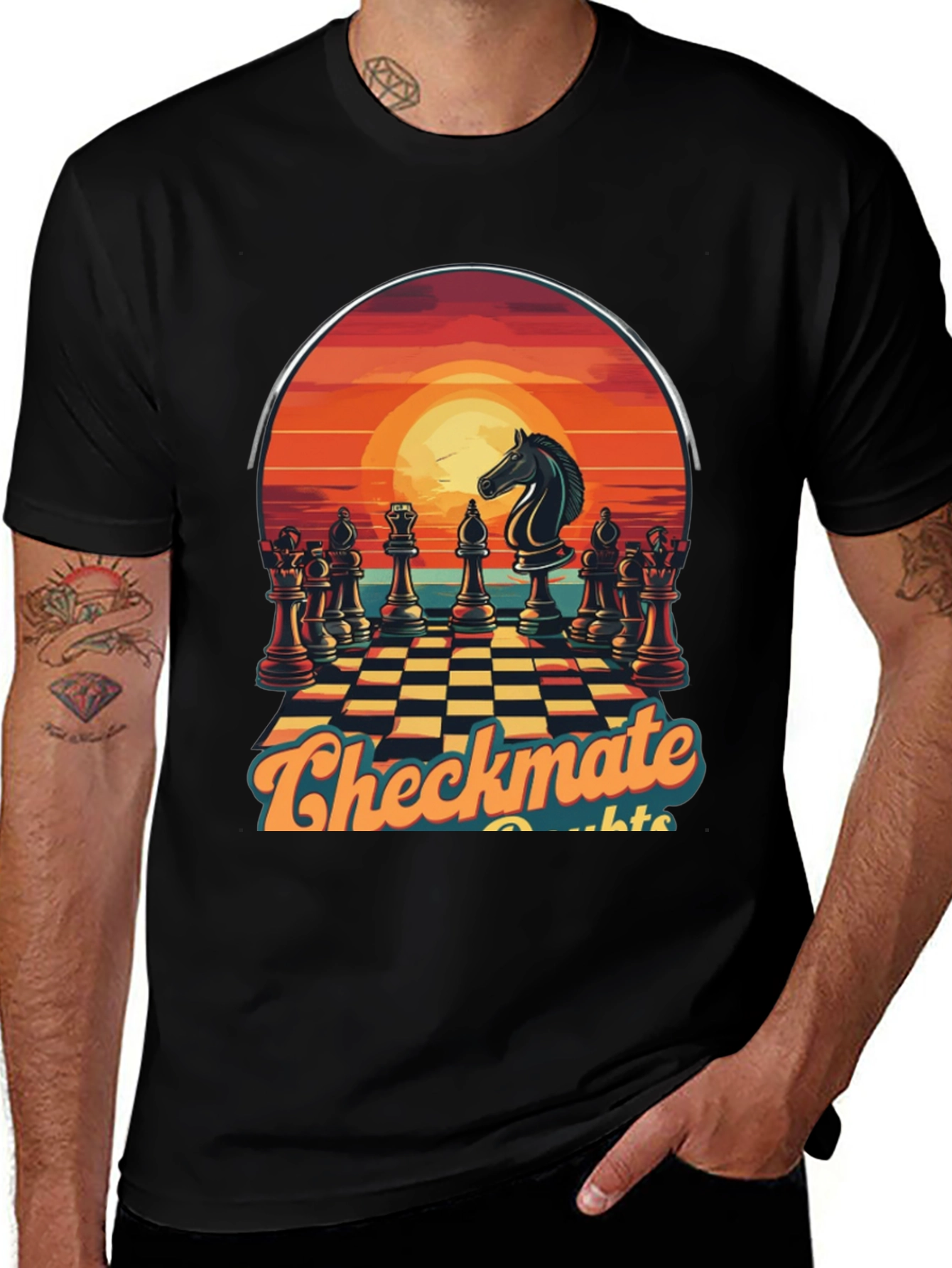 Variant 10 of Checkmate Sunset Graphic Tee - Chess Lover T-Shirt