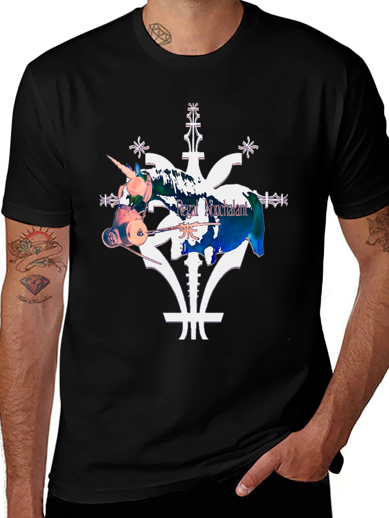 Variant 9 of Unicorn Tee: Regal Nonchalant Black T-Shirt