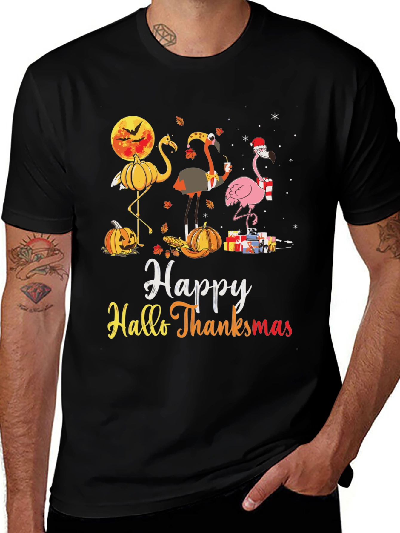 Variant 25 of Festive Fall & Holiday Flamingo T-Shirt