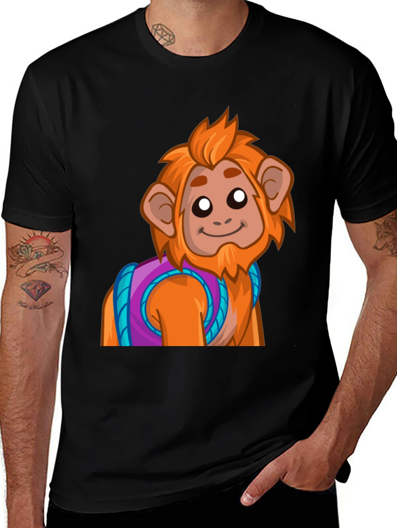 Variant 3 of Cartoon Monkey Graphic T-Shirt