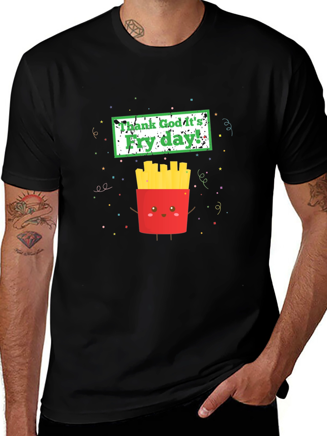 Variant 22 of Thank God It's Fry Day T-Shirt, Casual Wear