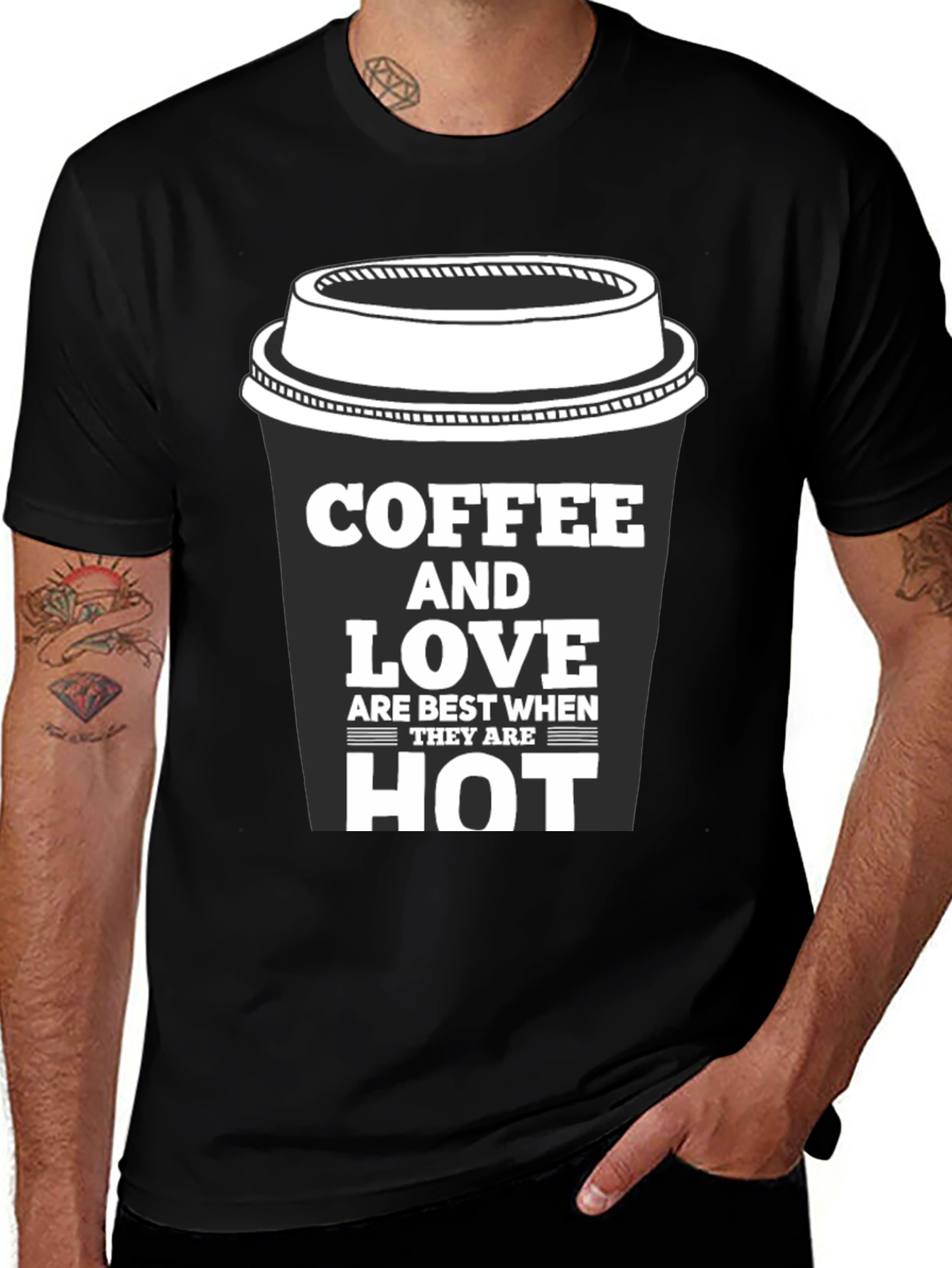 Variant 3 of Coffee and Love Black Graphic Tee