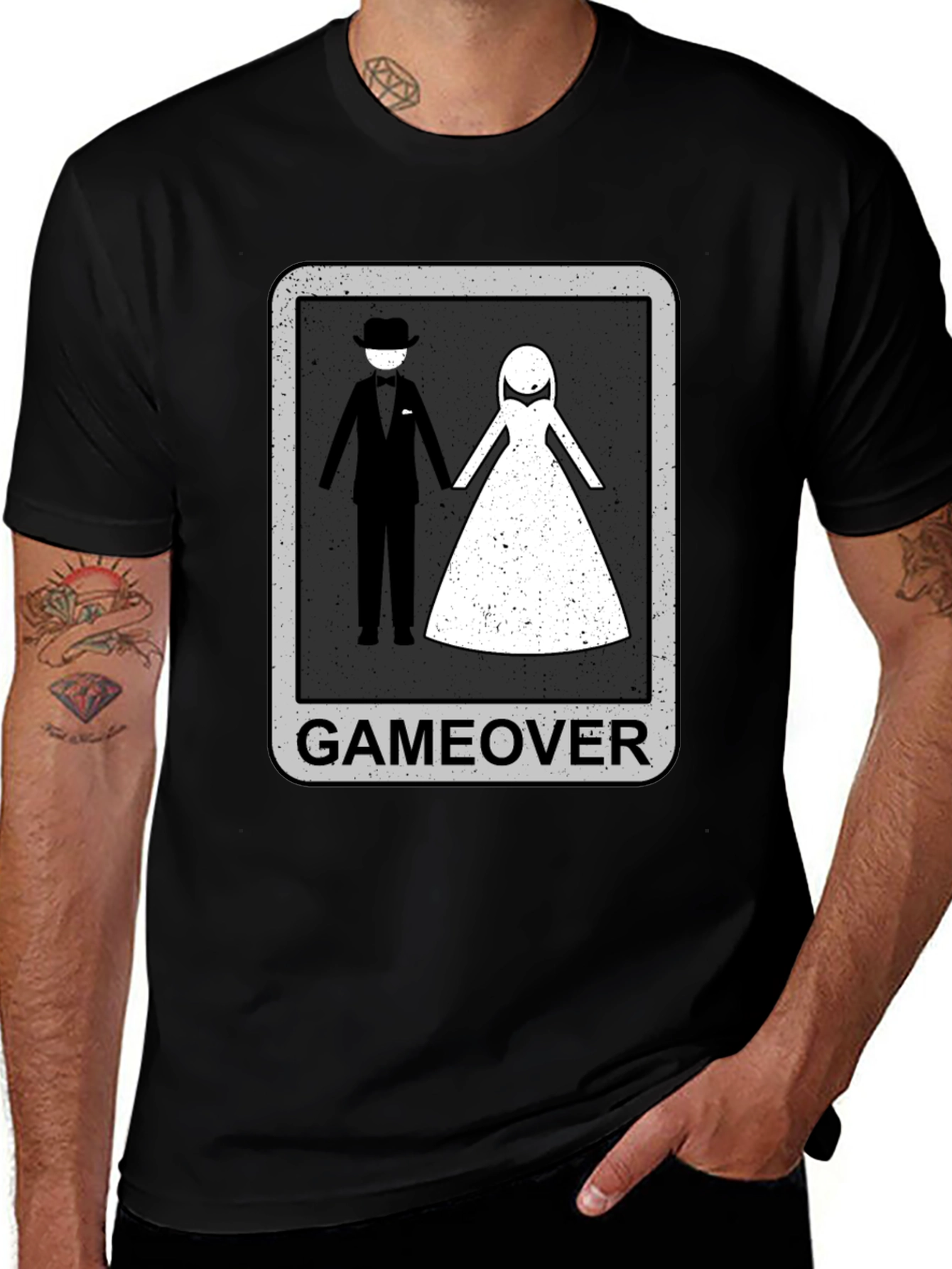 Variant 18 of Game Over Wedding Humor Graphic T-Shirt