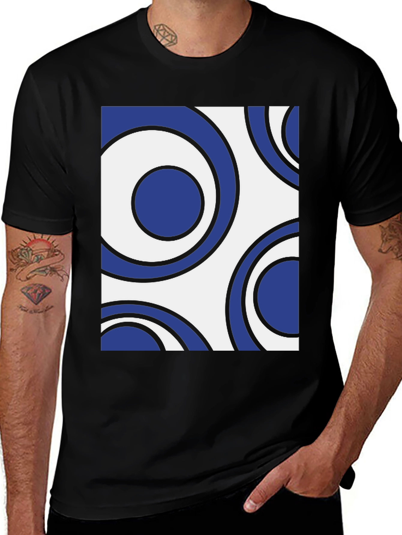 Variant 5 of Abstract Circle Graphic Tee - Modern Casual Style