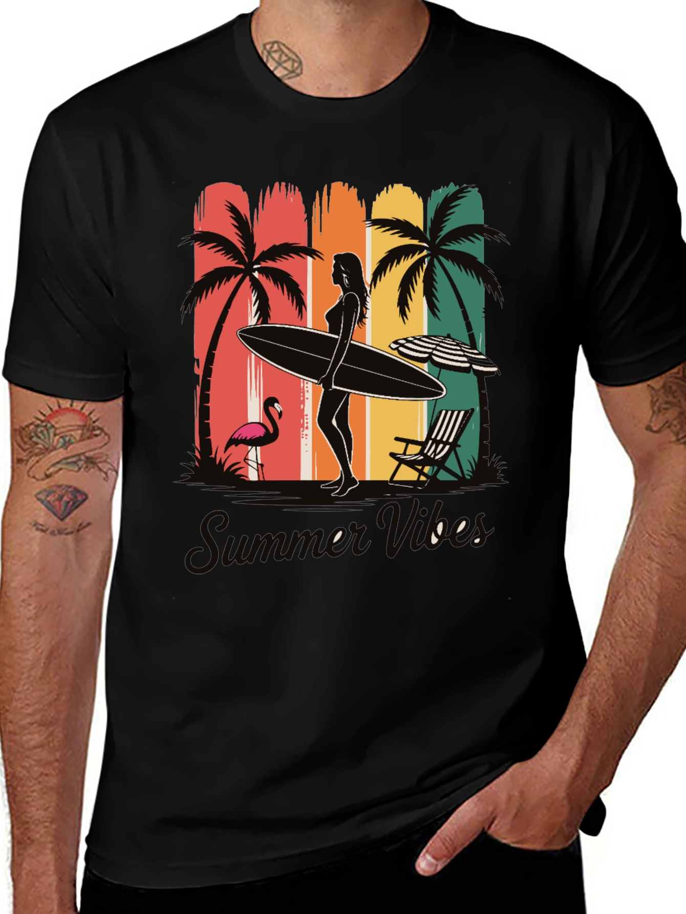 Variant 17 of Summer Vibes Graphic T-Shirt - Beach Design