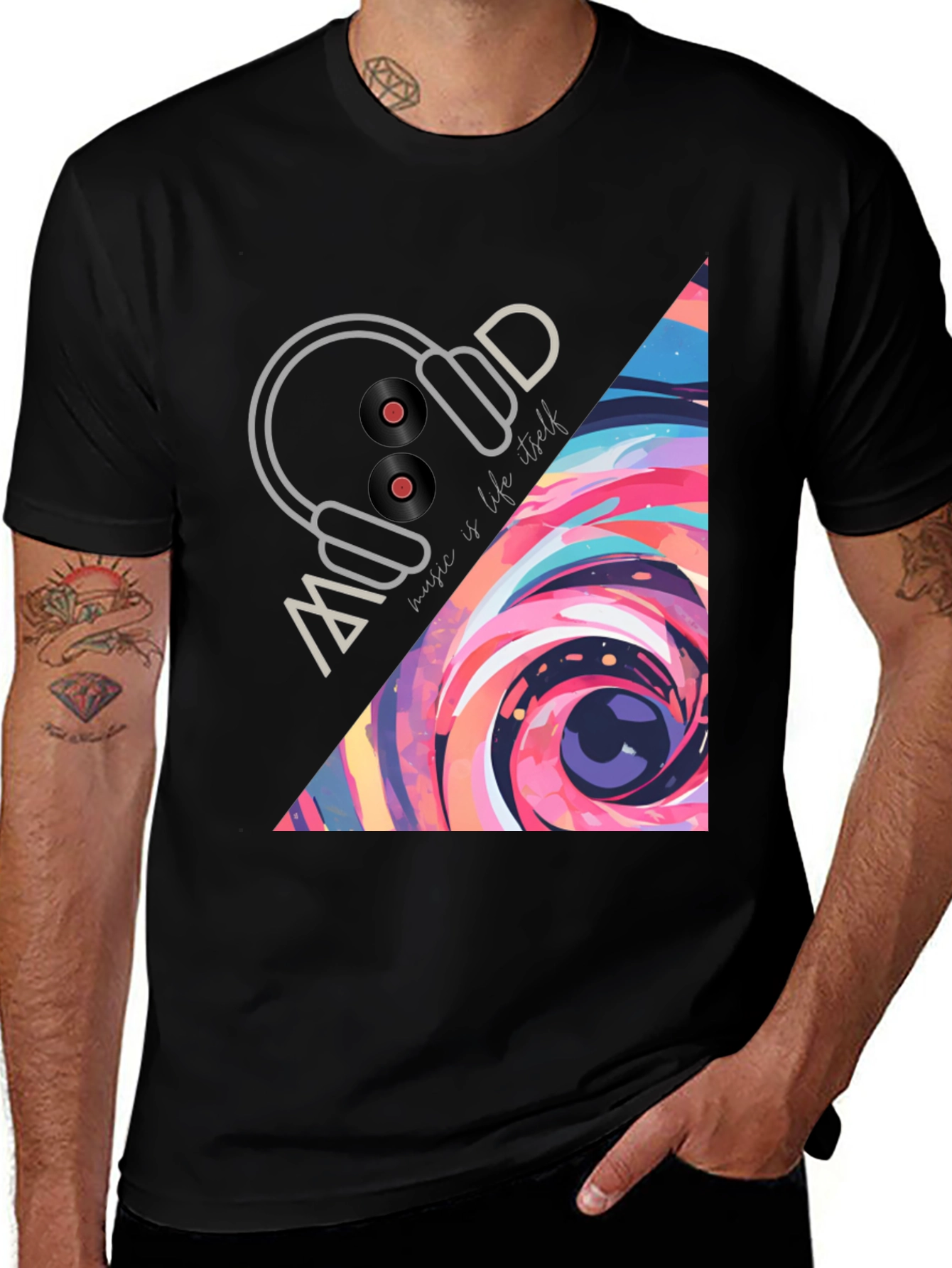 Variant 9 of Music is Life T-Shirt - Abstract Design
