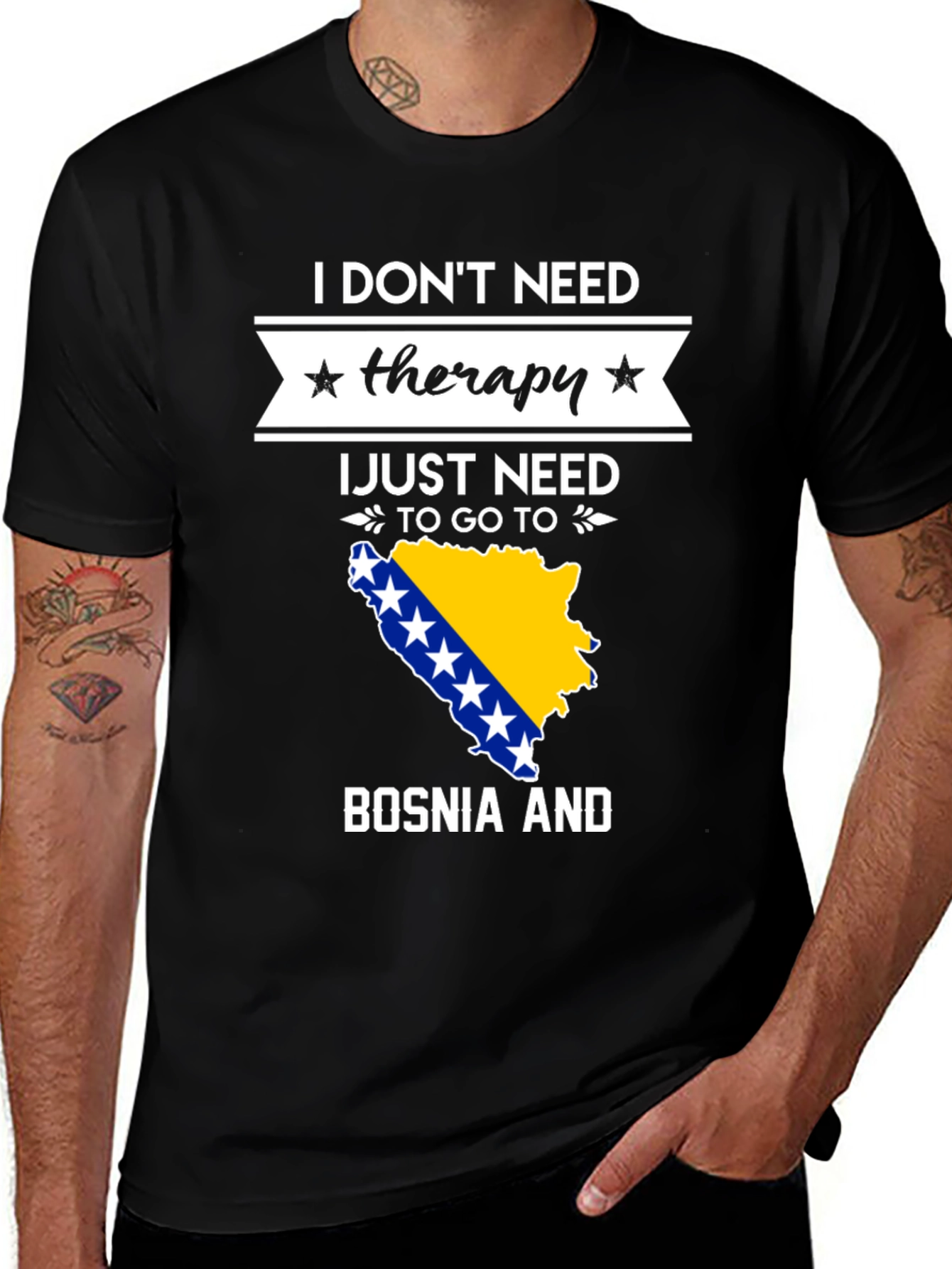 Variant 23 of Bosnia Therapy T-Shirt - Travel Lover Tee