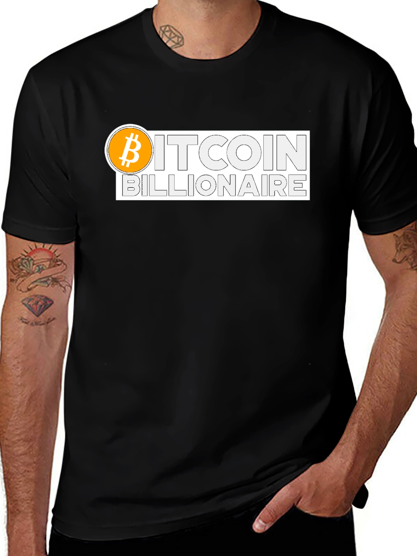 Bitcoin Billionaire Black Graphic T-Shirt