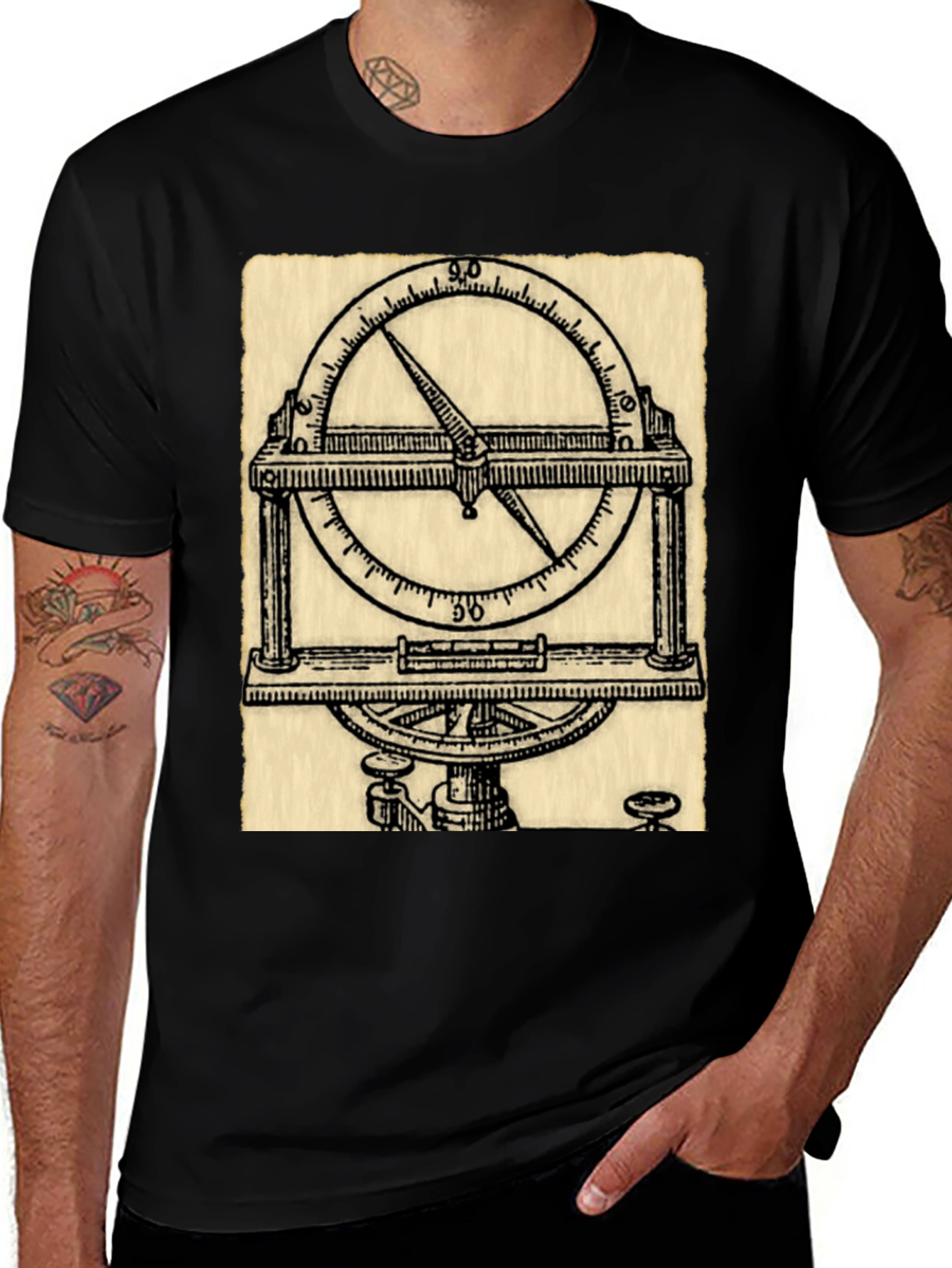 Variant 3 of Vintage Surveyor's Instrument Graphic Tee - Black