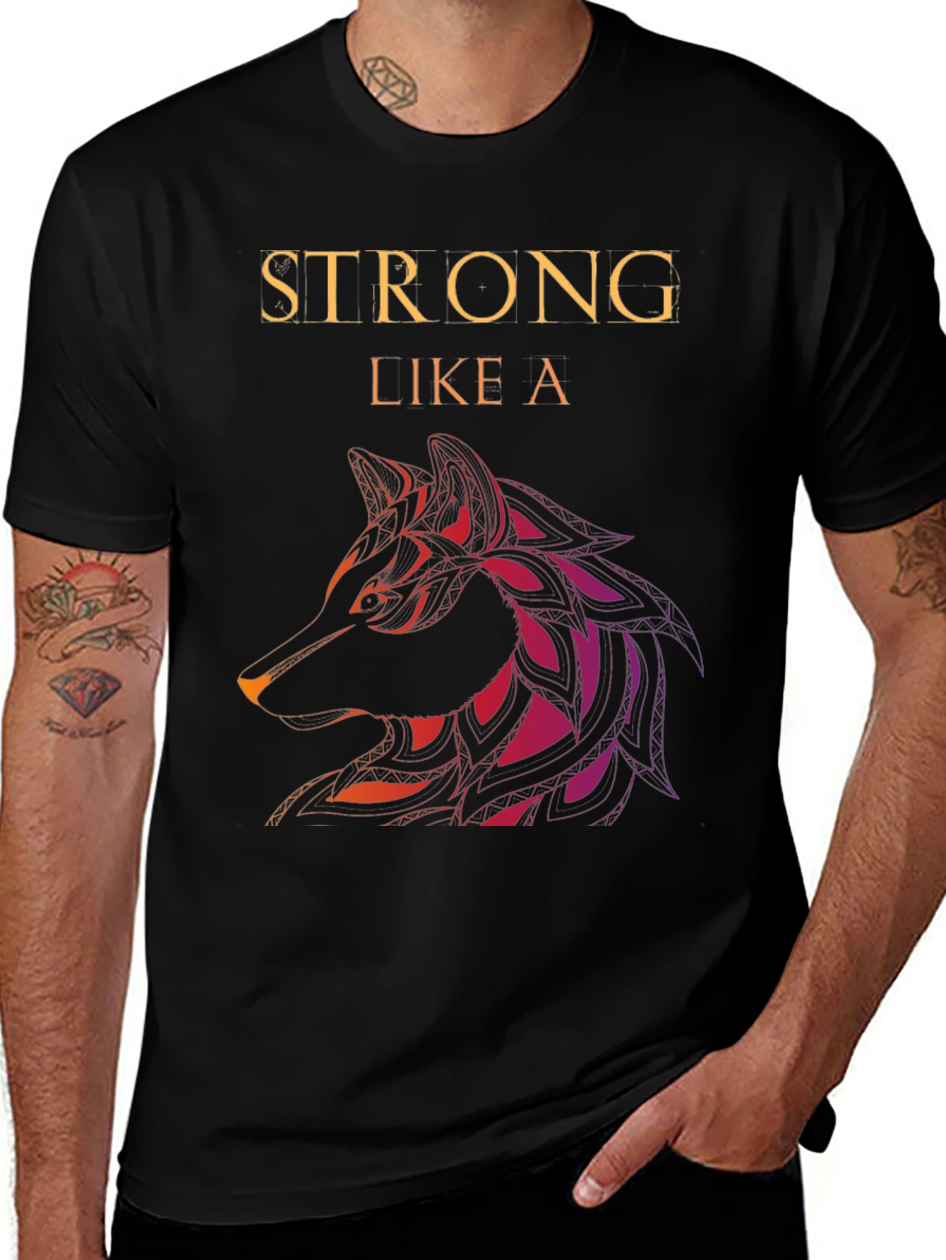 Variant 16 of Strong Like a Wolf Graphic Tee