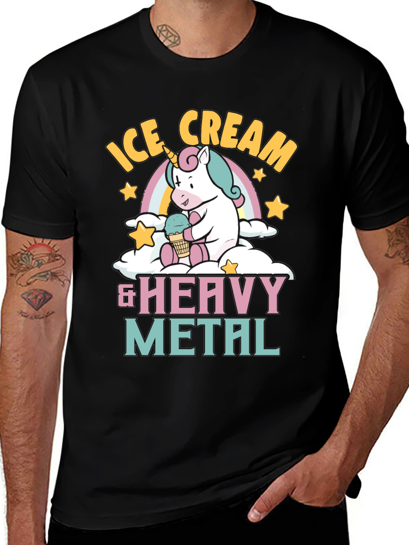 Ice Cream & Heavy Metal Unicorn T-Shirt