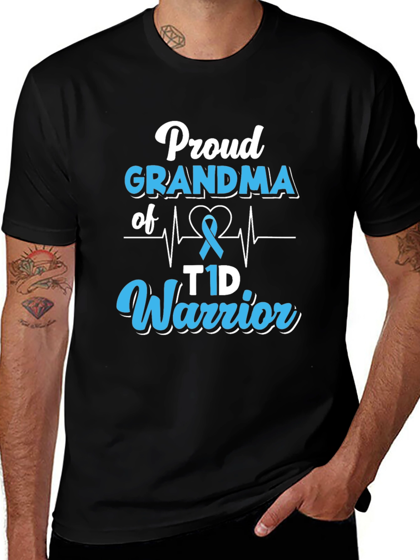 Proud Grandma T1D Warrior Graphic Tee