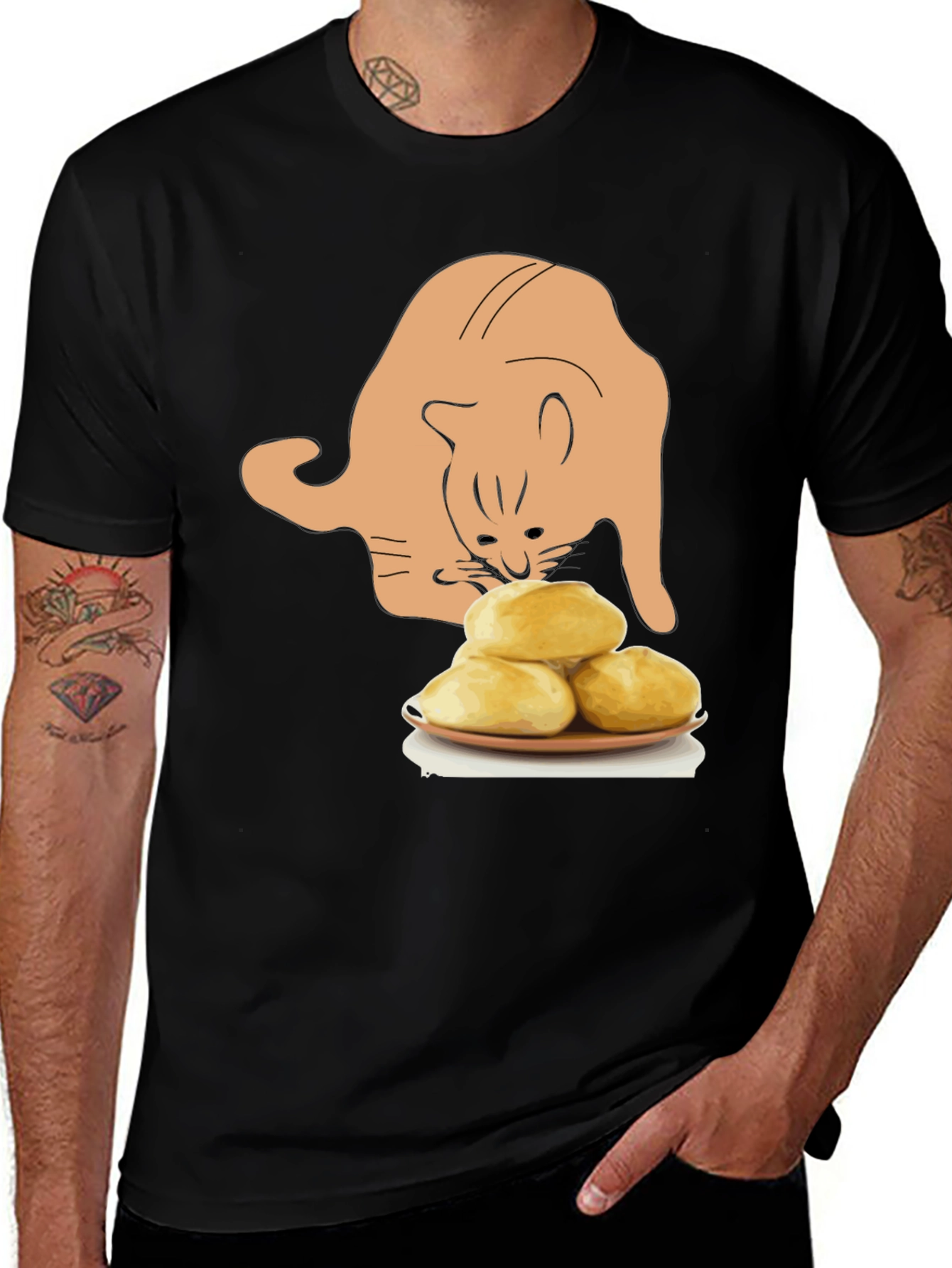 Variant 12 of Cat Snack T-Shirt - Funny Animal Tee for Food Lovers