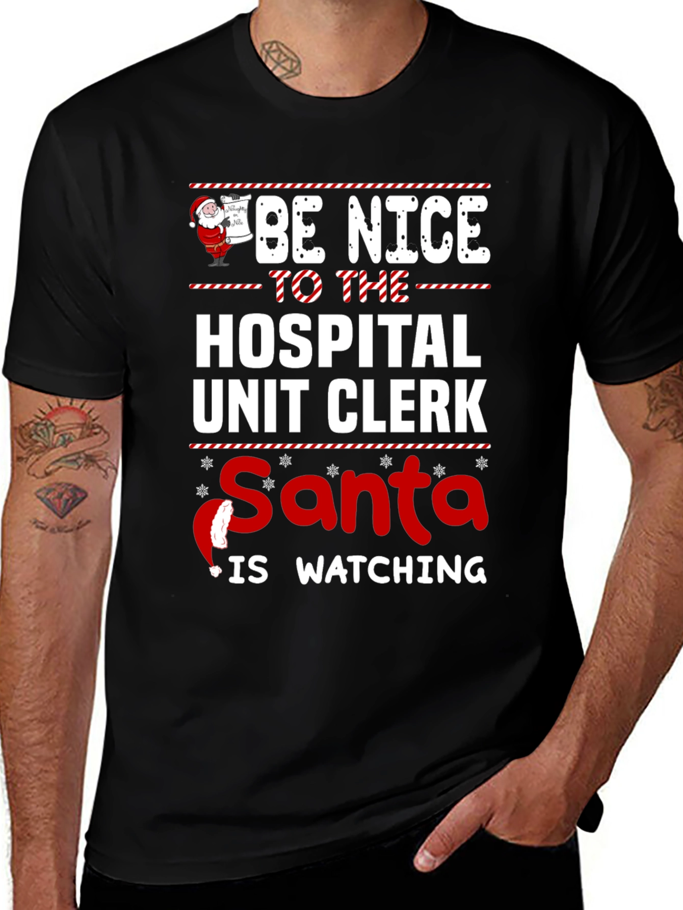 Variant 23 of Be Nice to The Hospital Unit Clerk Santa T-Shirt