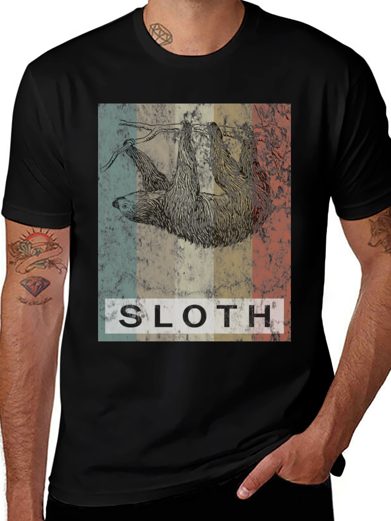 Variant 20 of Retro Sloth Graphic T-Shirt