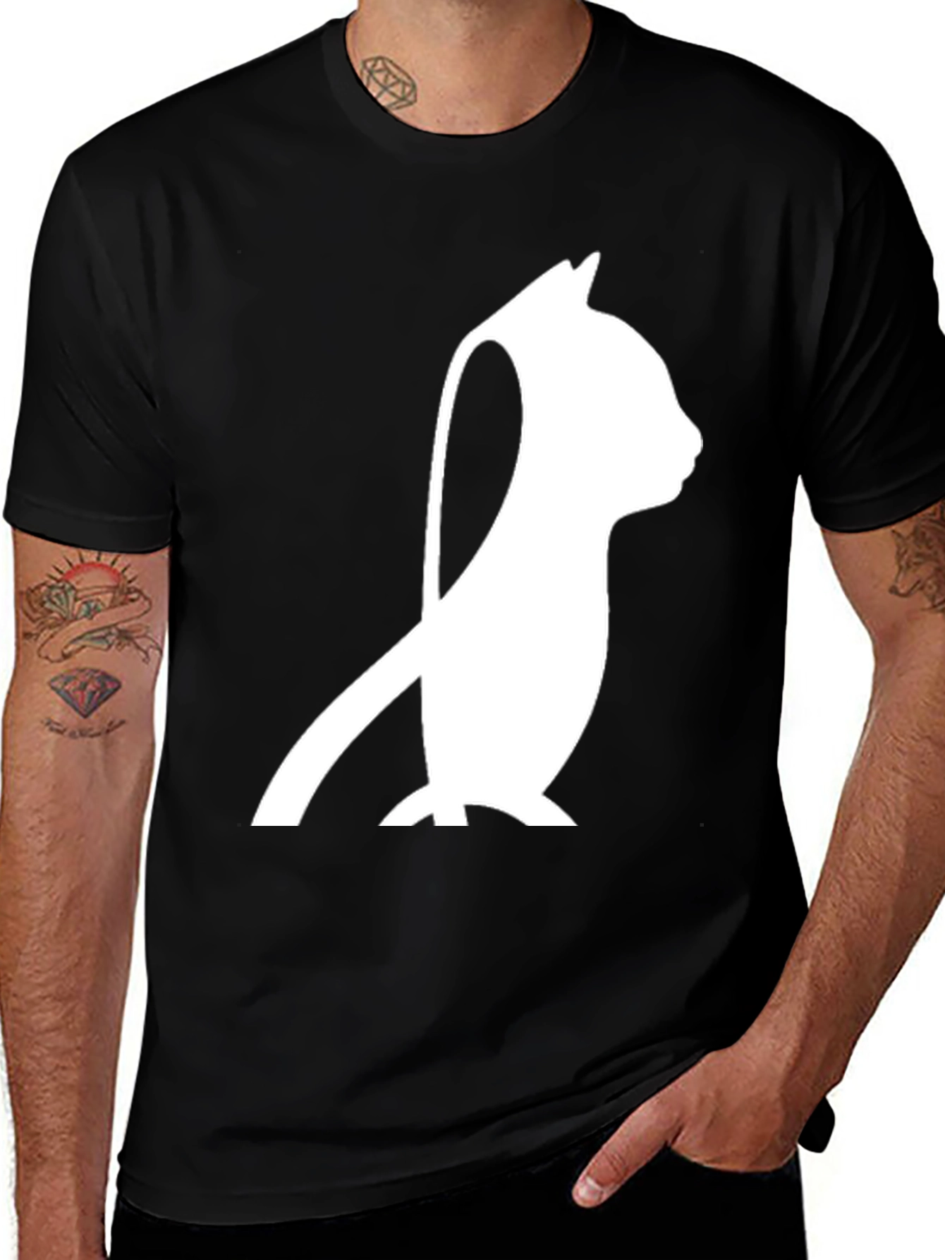 Variant 3 of Black Cat Silhouette T-Shirt