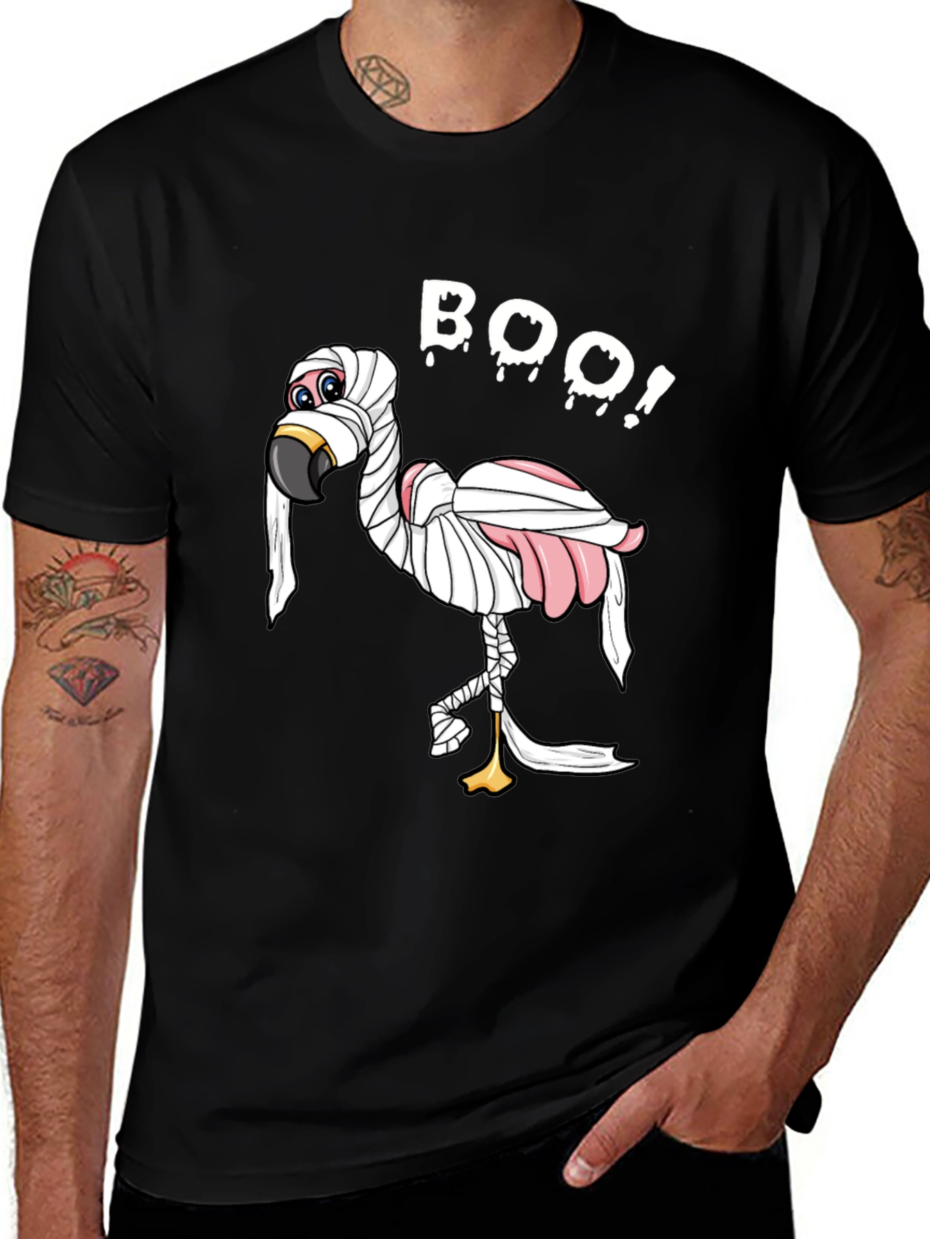 Halloween Mummy Flamingo T-Shirt