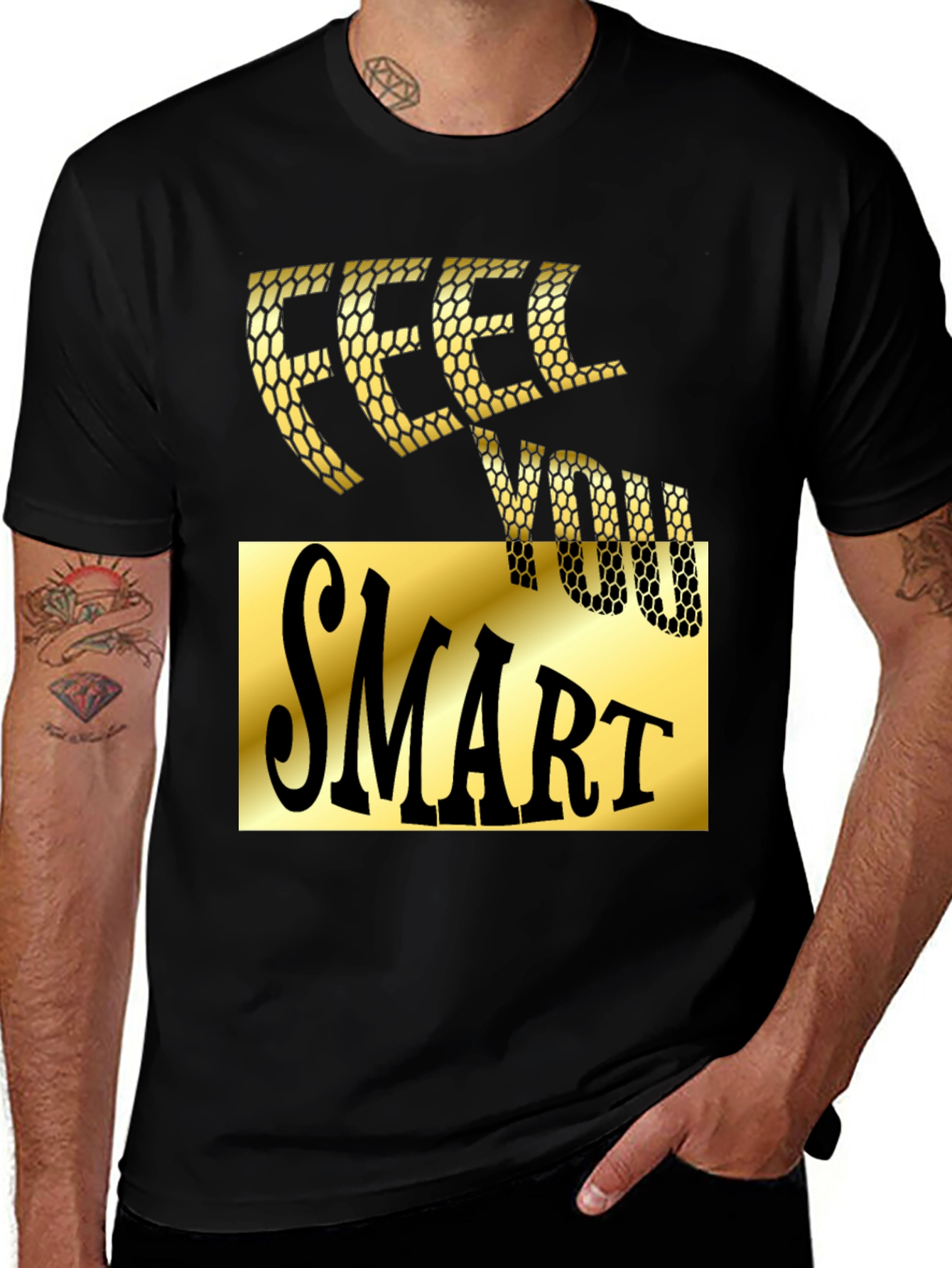 Variant 22 of Feel You Smart Black Graphic Tee