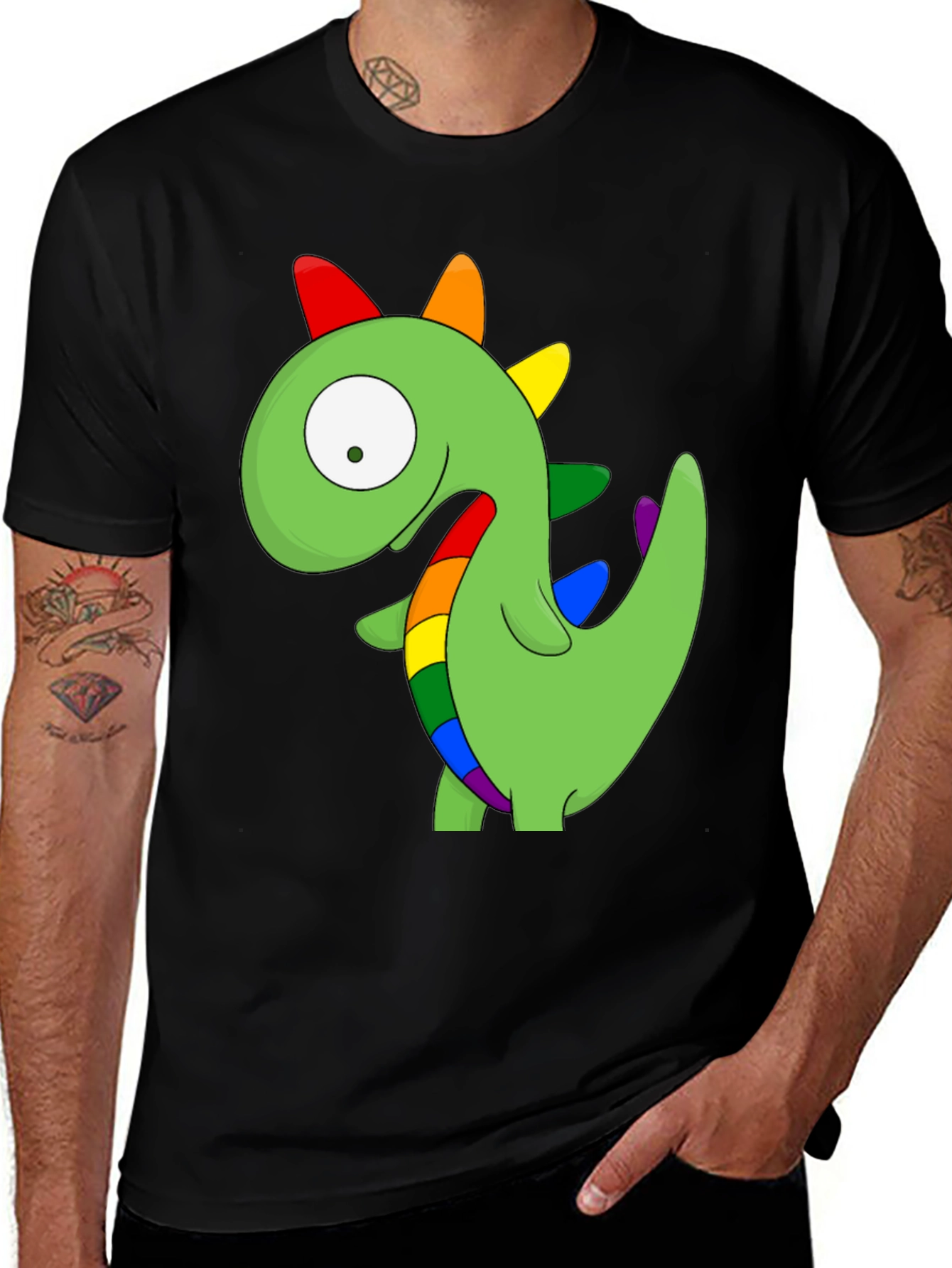 Variant 16 of Rainbow Dinosaur Graphic T-Shirt