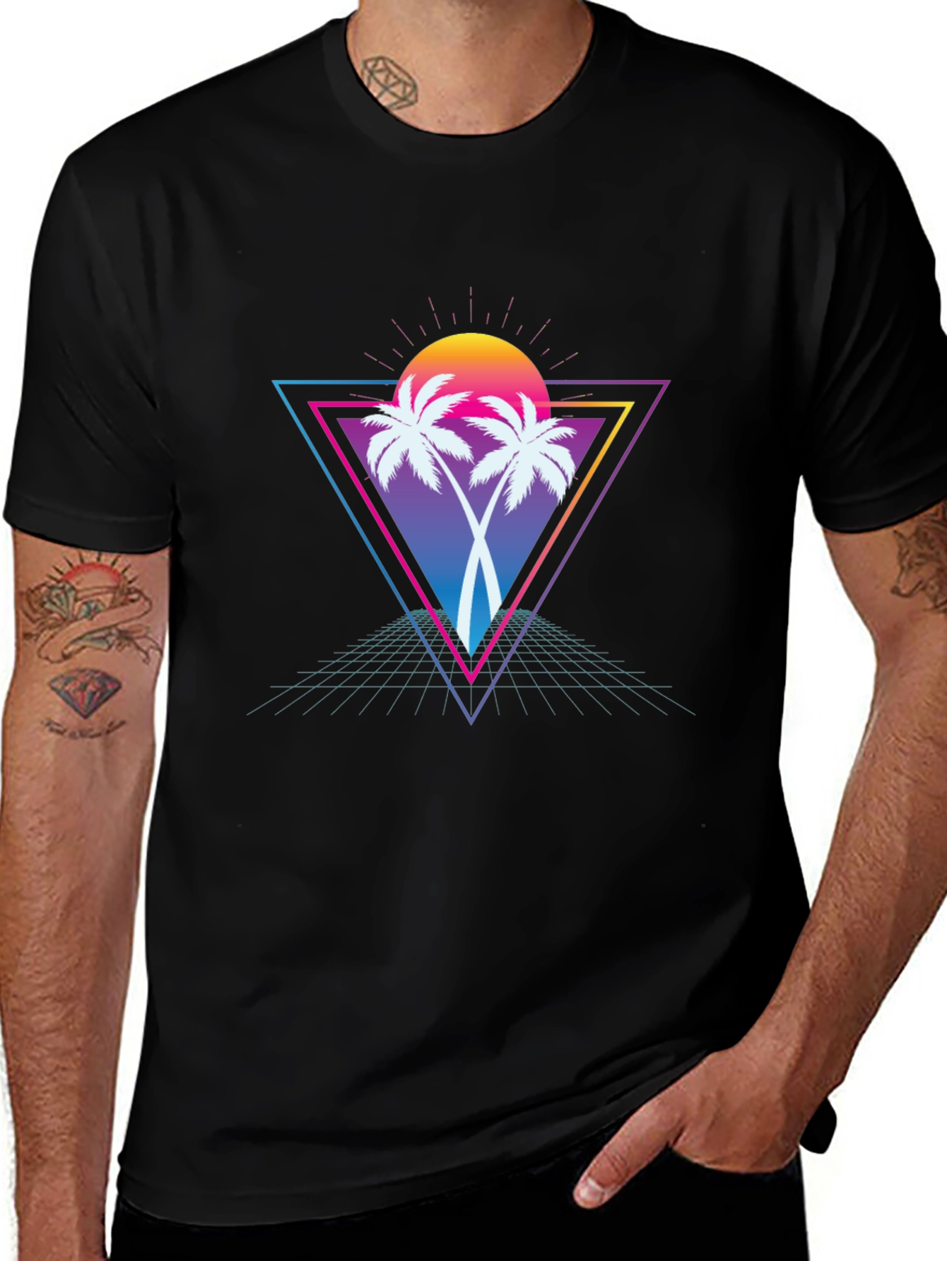 Variant 24 of Retro Palm Tree T-Shirt - Vaporwave Style