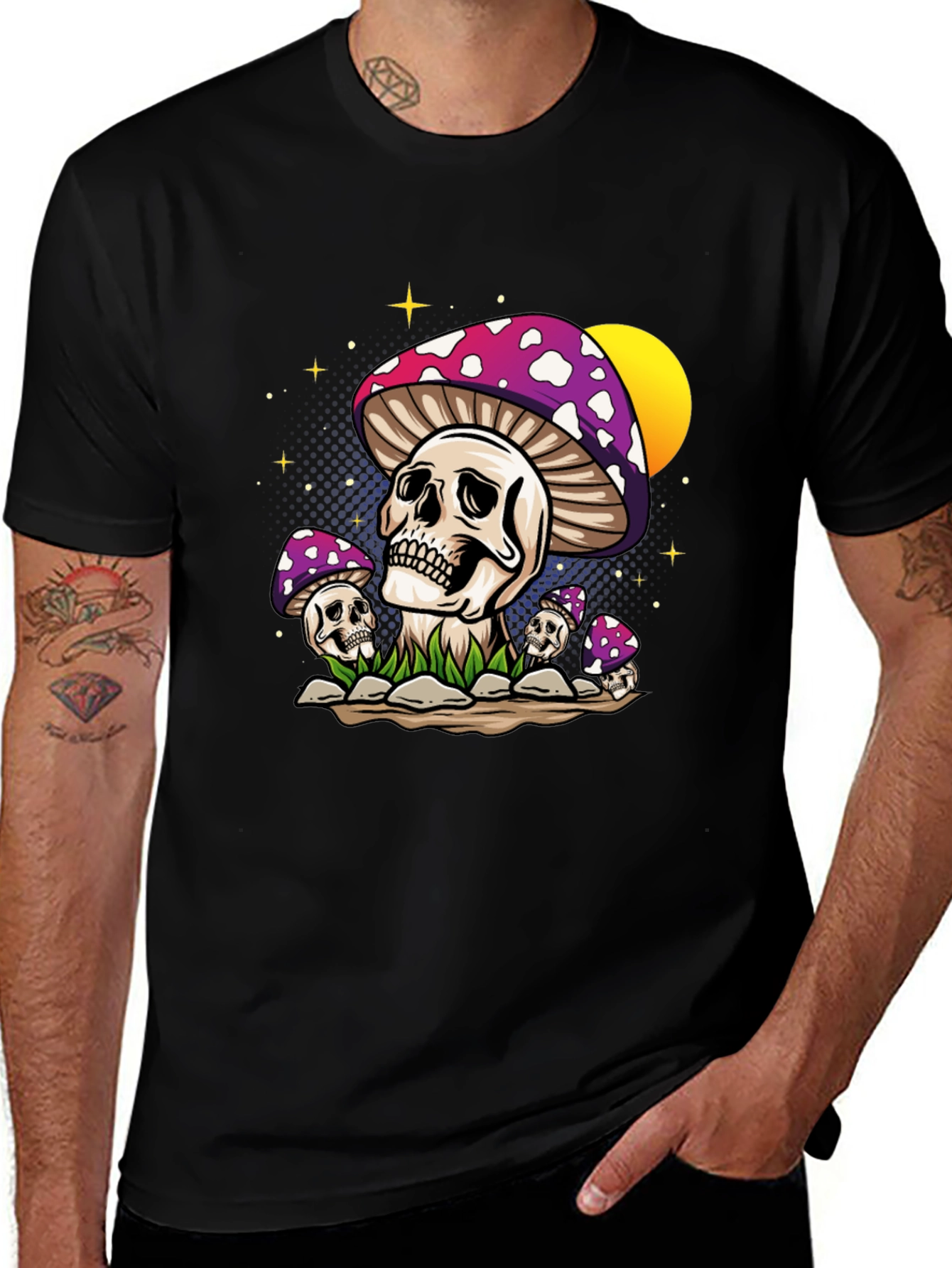 Variant 22 of Skull Mushroom Graphic Tee - Dark Humor T-Shirt