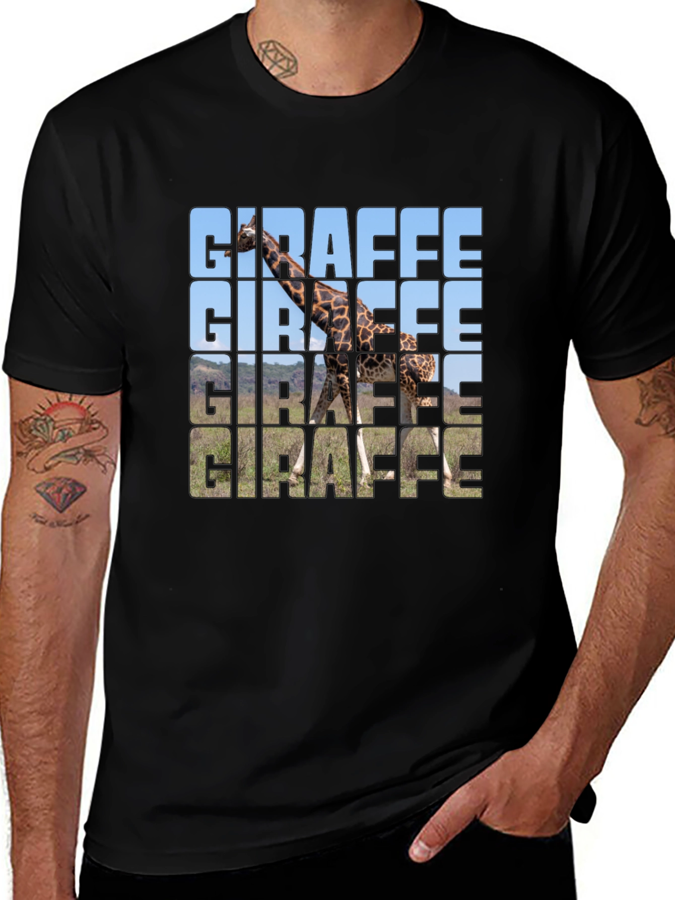 Variant 19 of Giraffe Graphic T-Shirt - Trendy Animal Print Tee