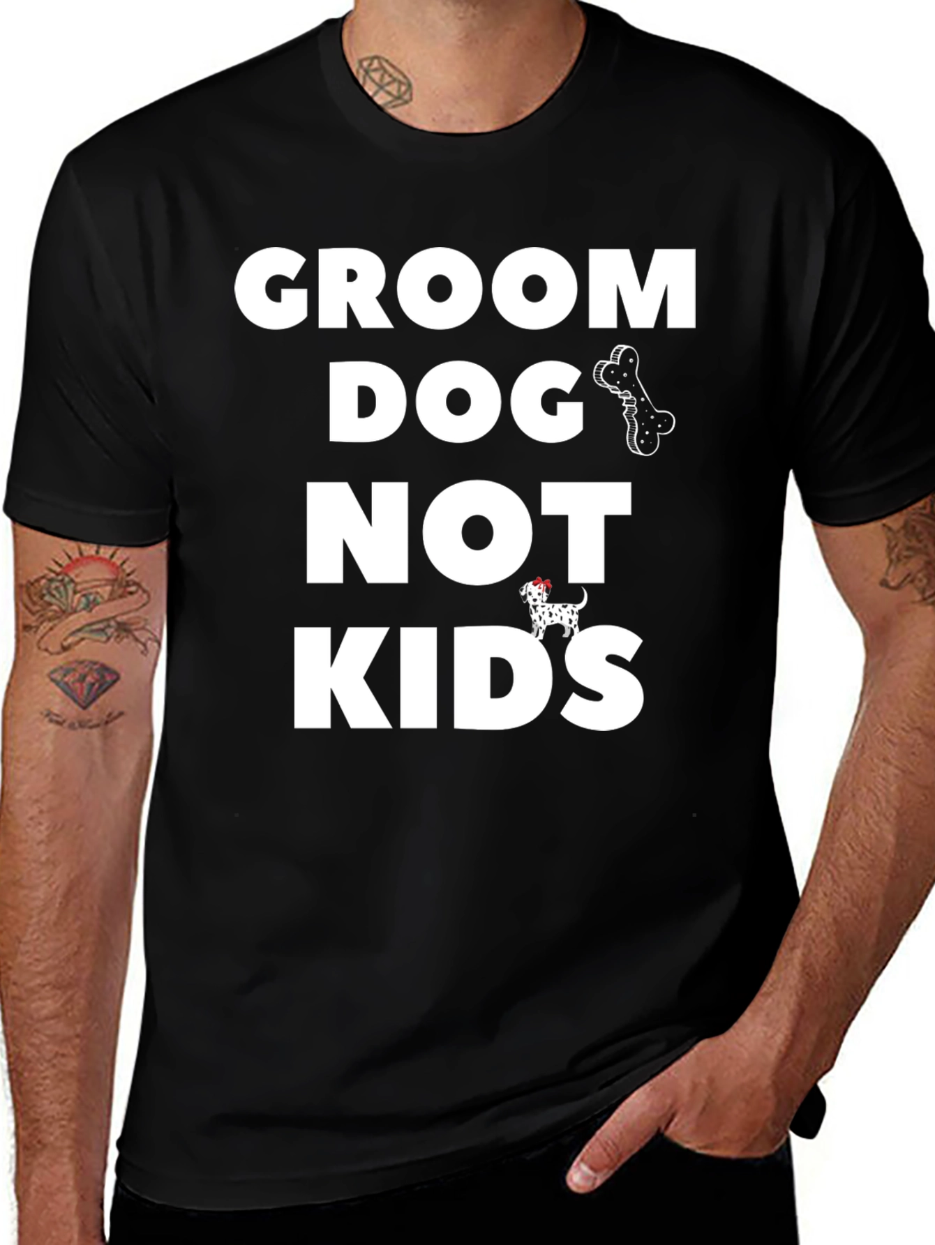 Groom Dog Not Kids Graphic Tee - Novelty Dog Lover T-Shirt