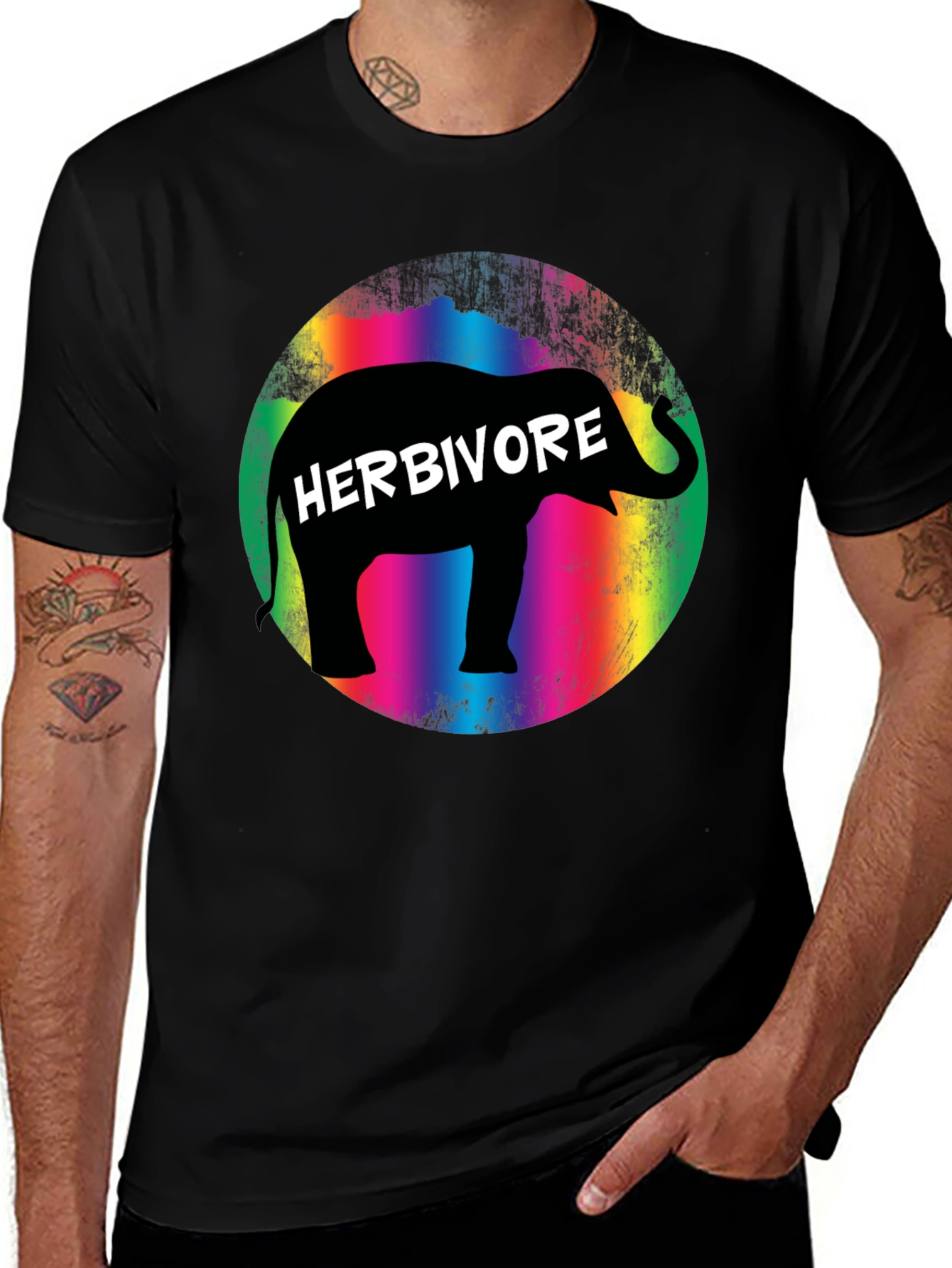 Herbivore Elephant Graphic Tee - Black Unisex T-Shirt