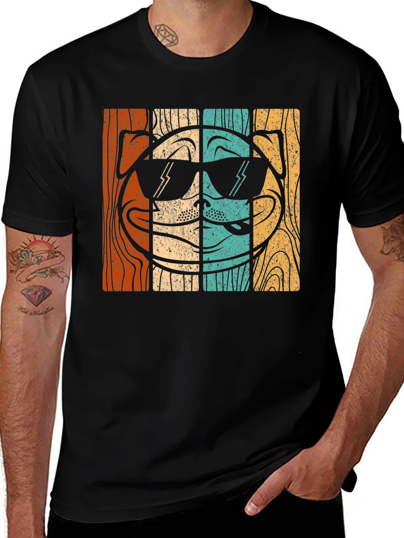 Variant 23 of Retro Pug T-Shirt - Cool Dog Graphic Tee
