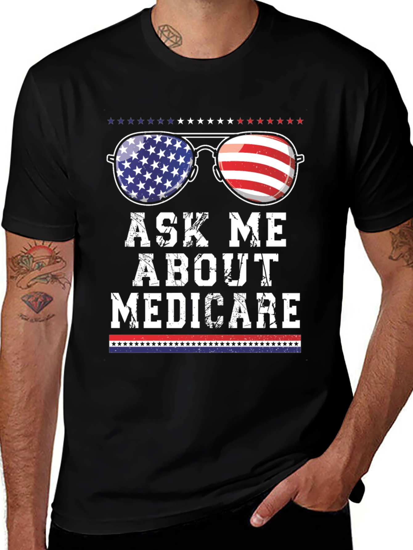 Ask Me About Medicare Patriotic T-Shirt