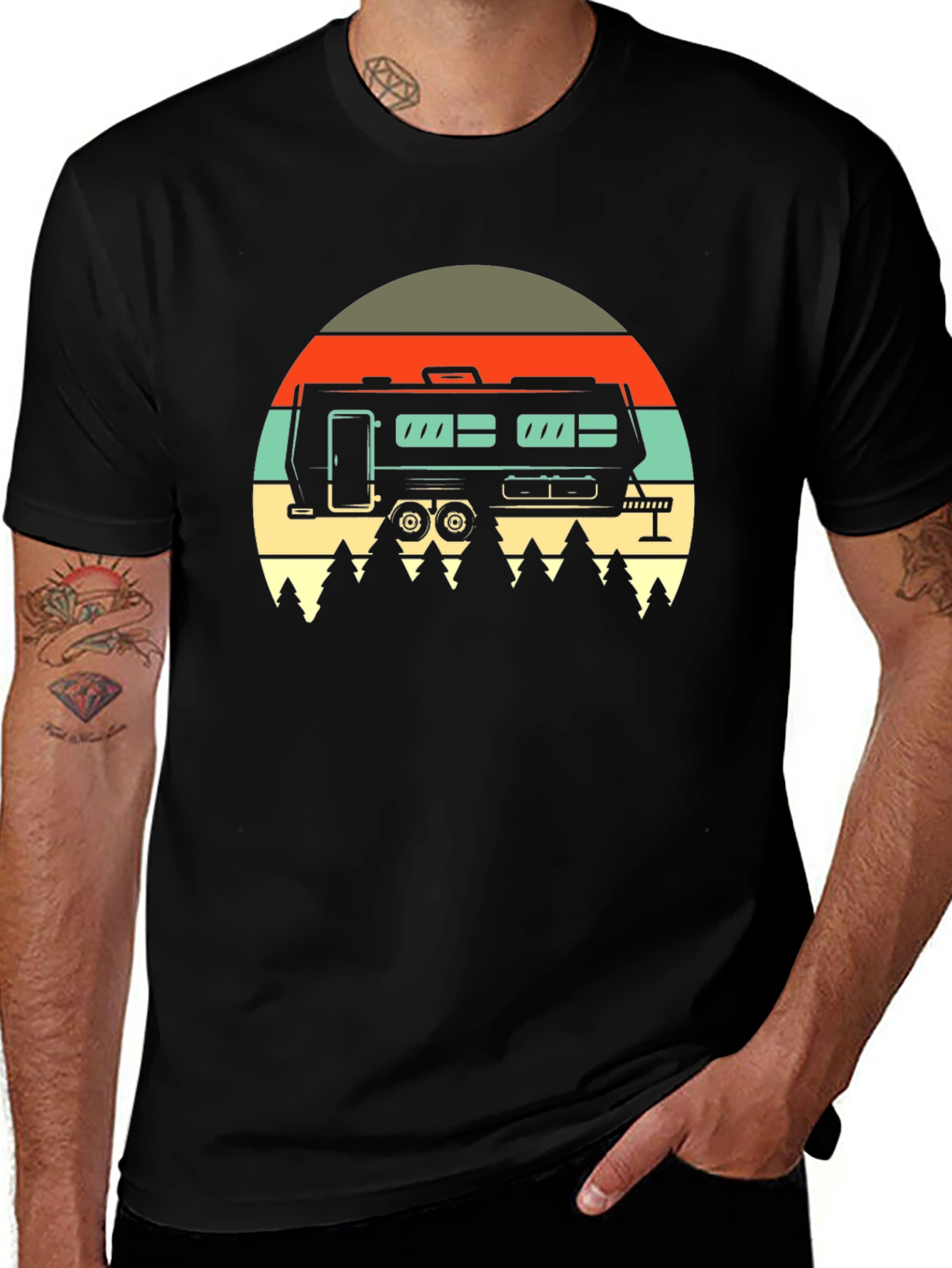 Variant 17 of Retro Camper T-Shirt - Adventure Awaits