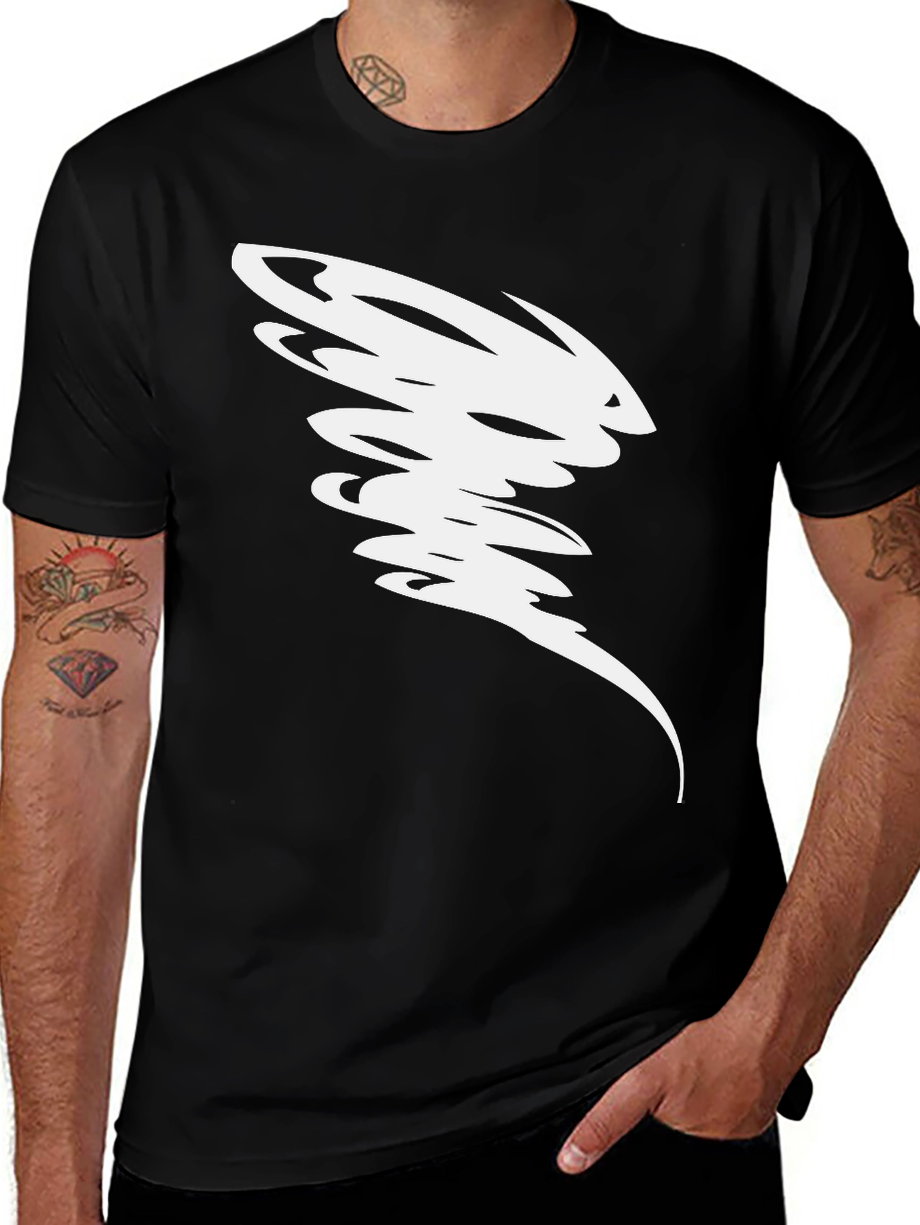 Variant 23 of Tornado Graphic Black T-Shirt - Modern Design