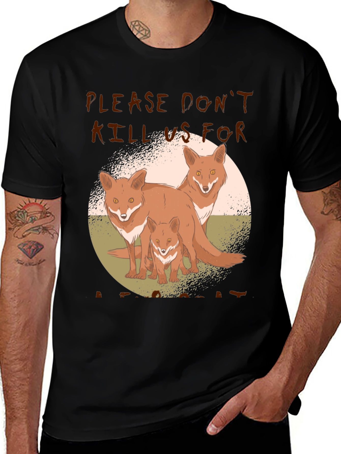 Variant 23 of Fox Family Graphic Print Tee - Animal Lover Shirt