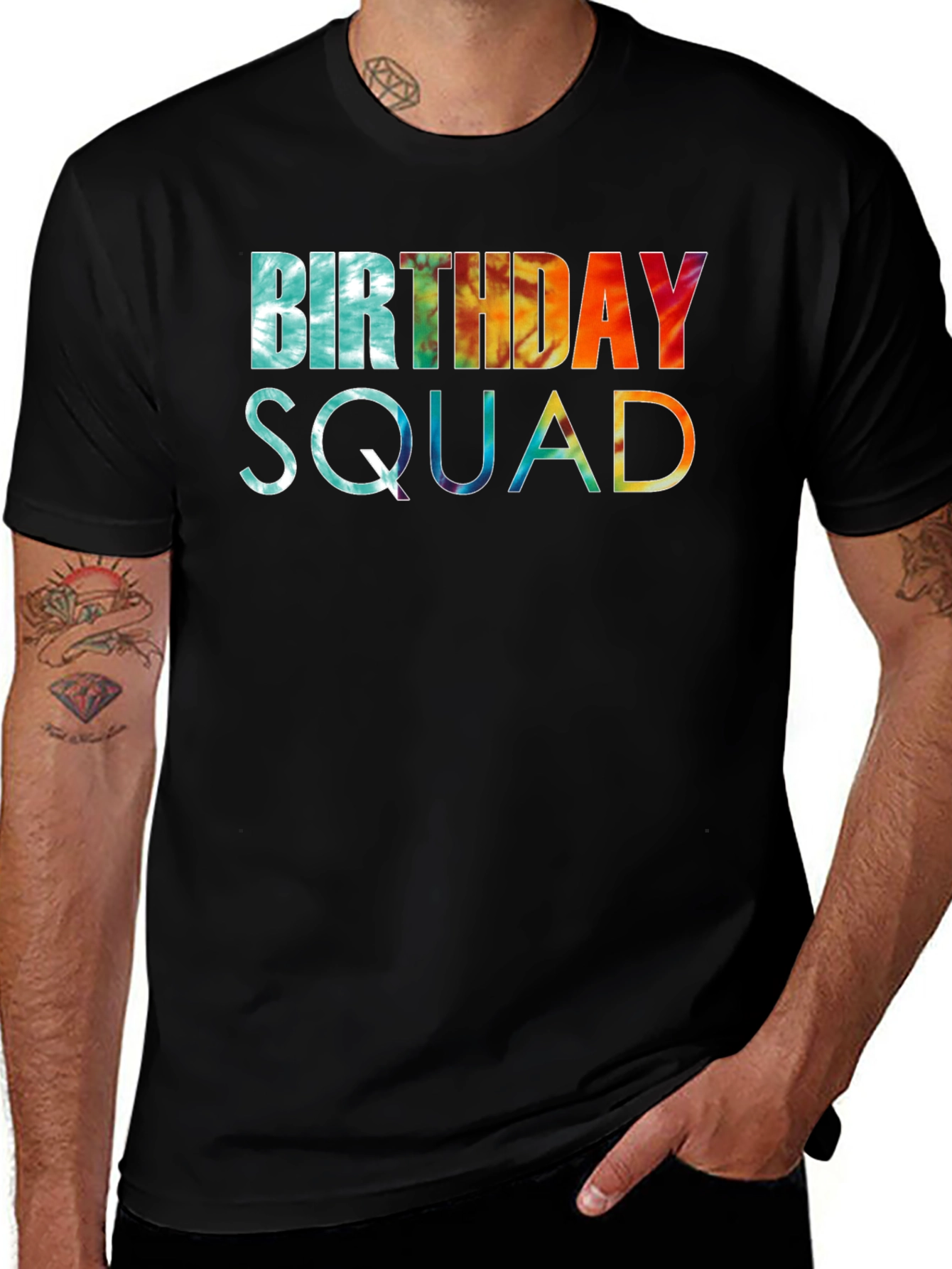 Variant 15 of Birthday Squad Tie Dye Graphic Tee